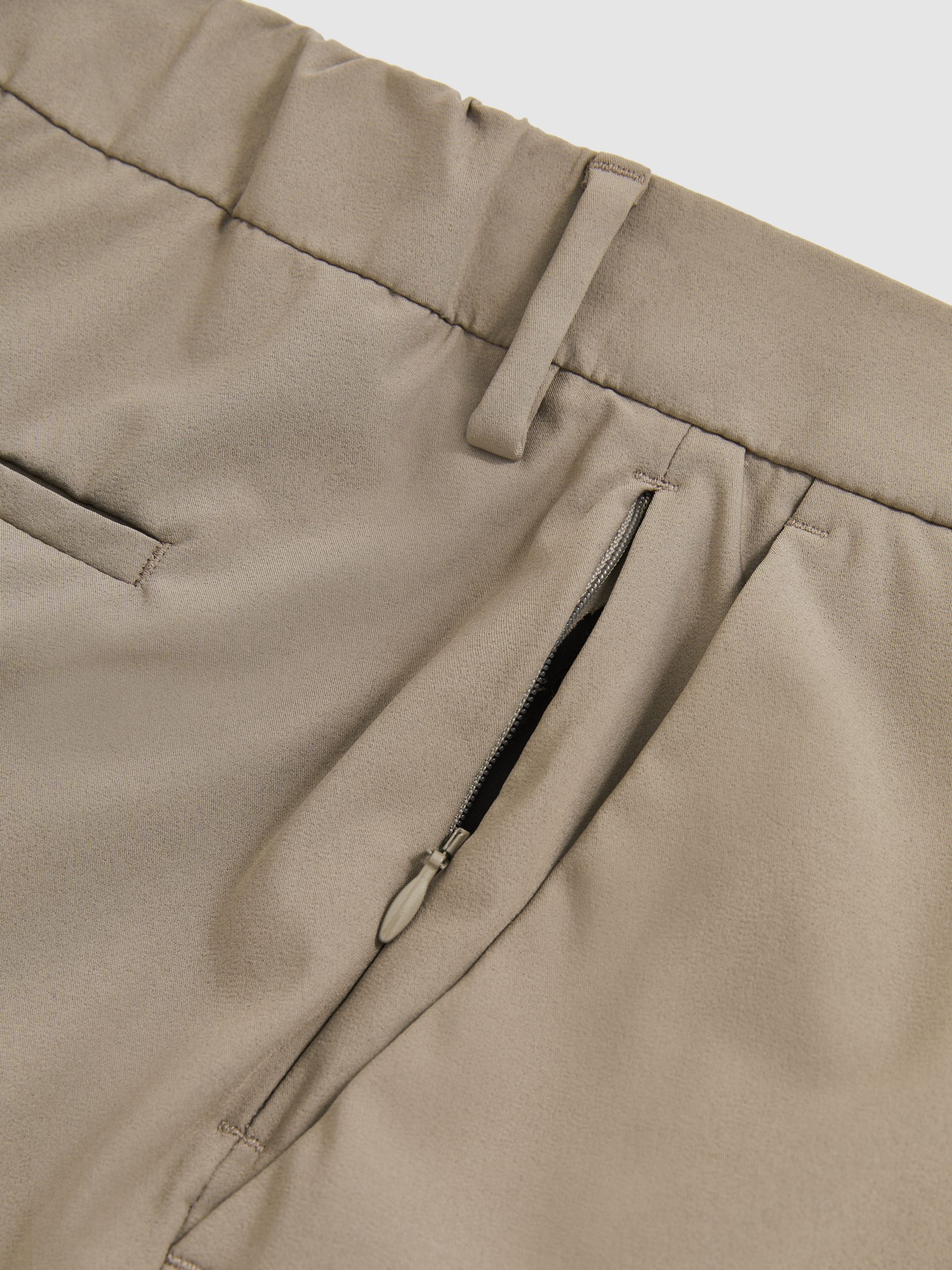 Technical Stretch Relaxed Trousers in Taupe Brown - Image 6 of 6