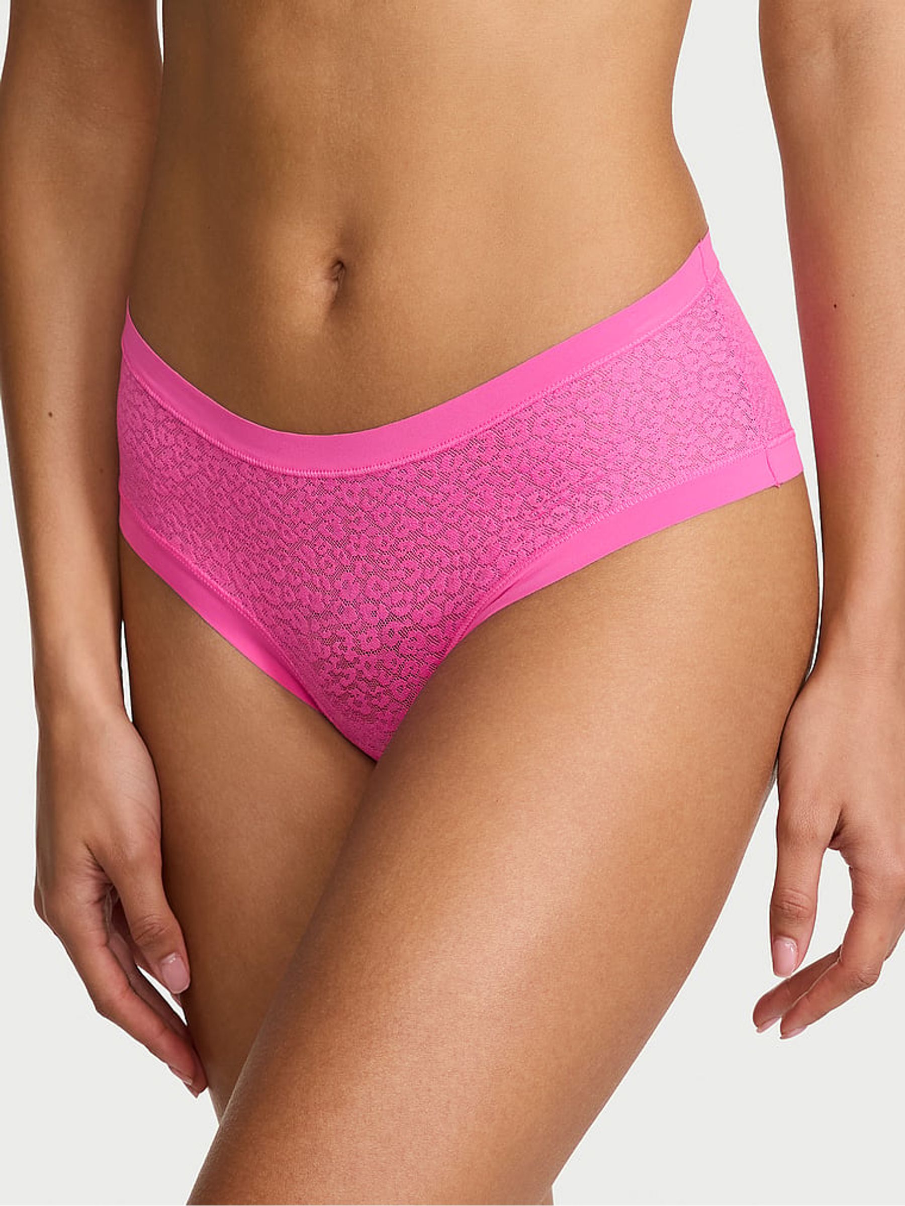 Flower Pink Cheeky Leopard Lace Knickers - Image 1 of 2 Flower Pink Cheeky Leopard Lace Knickers - Image 1 of 2