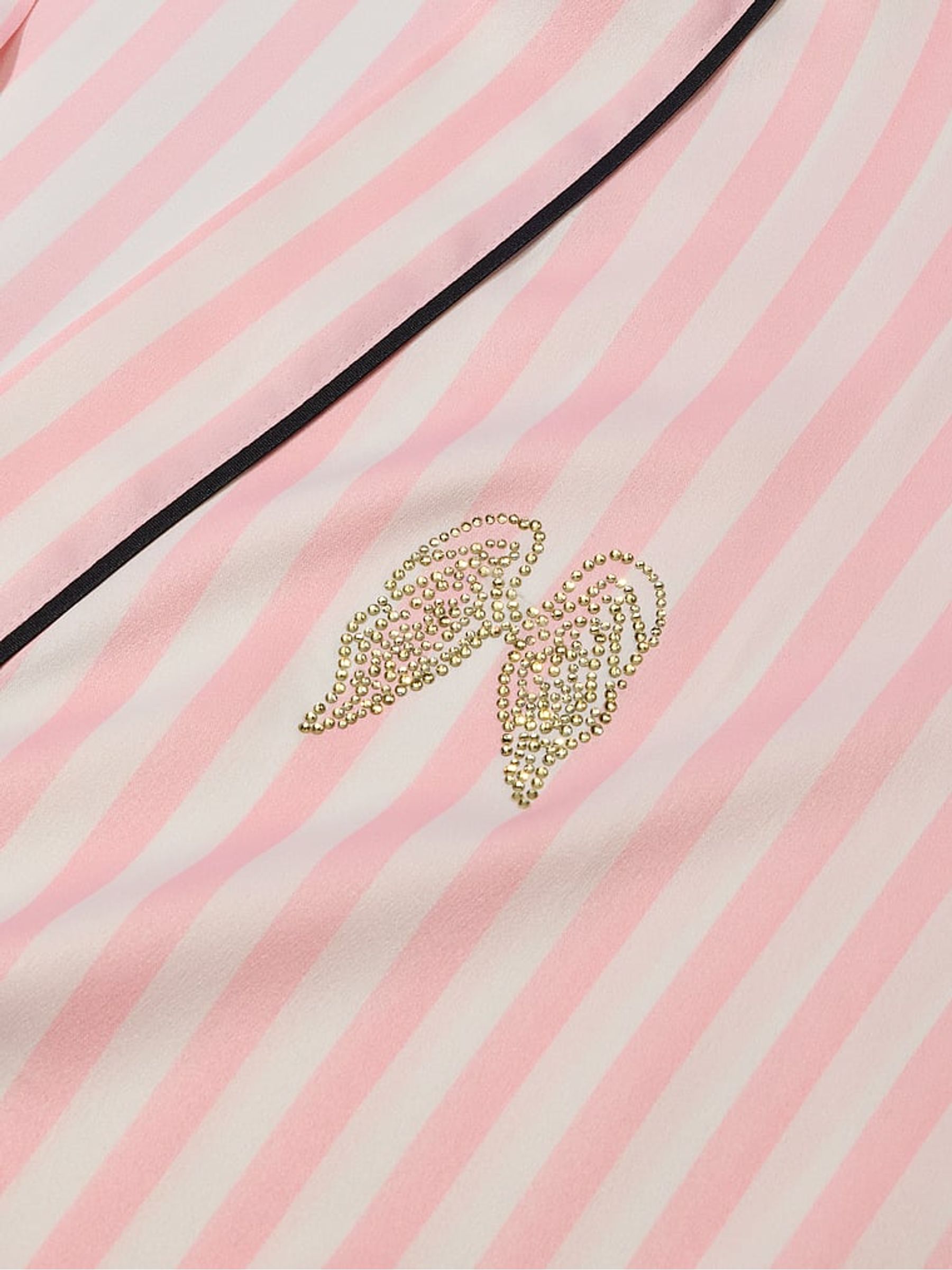 Pretty Blossom Iconic Stripe Satin Short Robe - Image 3 of 3