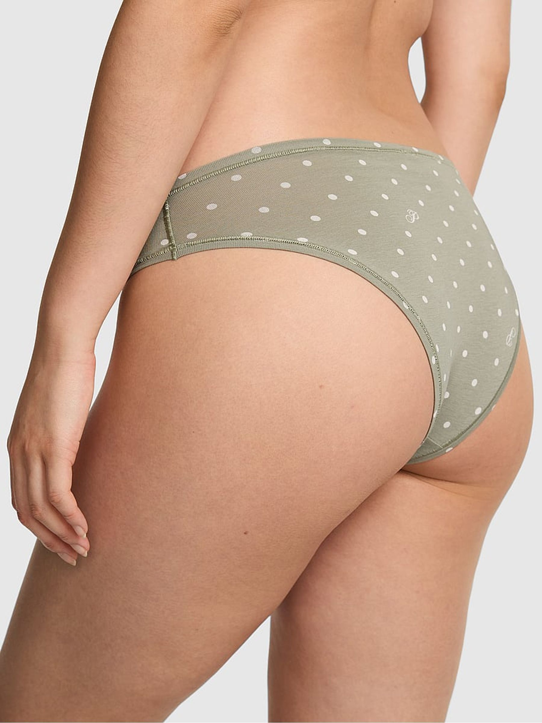 Slate Green Dot Print Cheeky Cotton Knickers - Image 2 of 2 Slate Green Dot Print Cheeky Cotton Knickers - Image 2 of 2