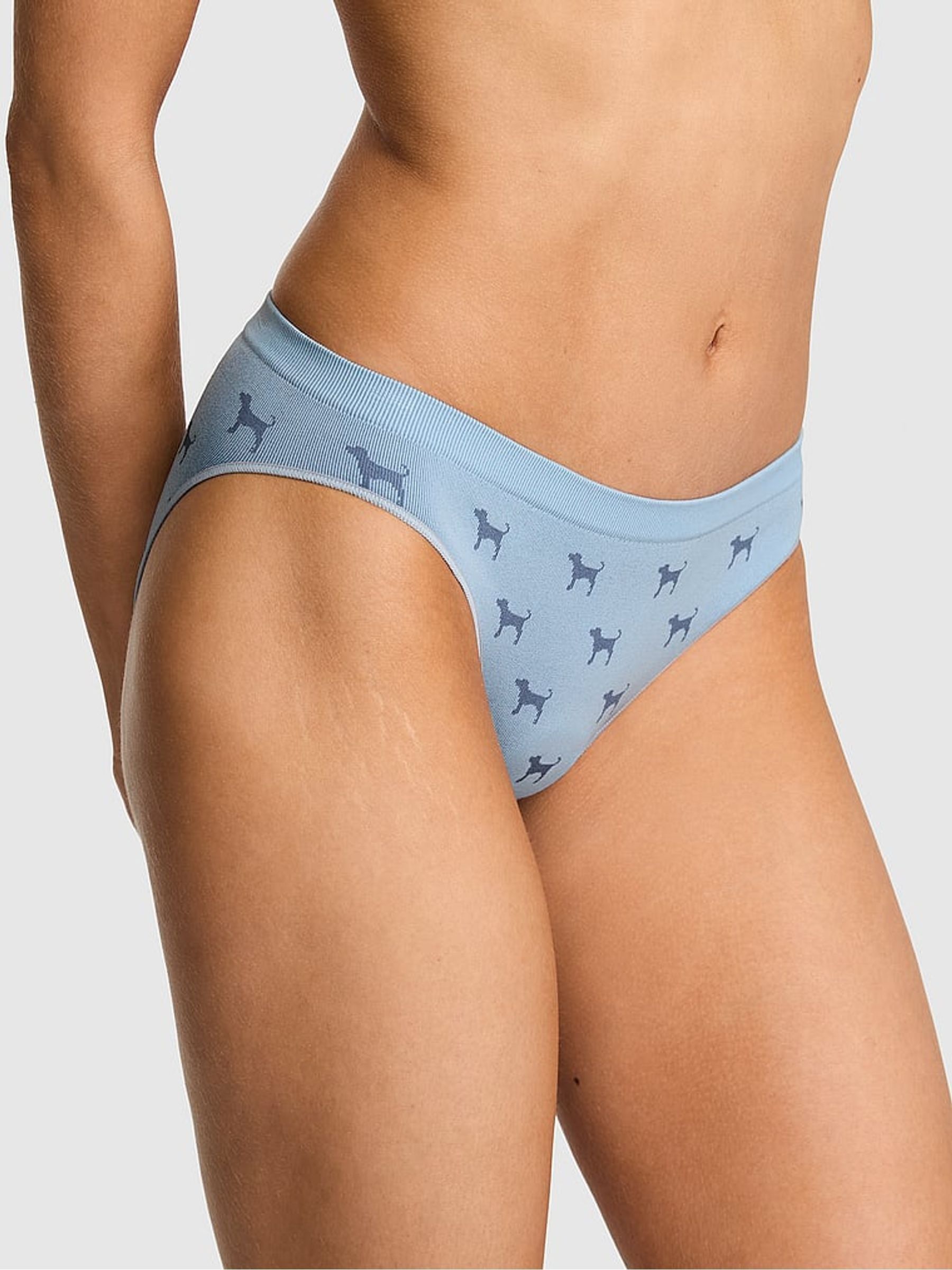 Icy Blue Dog Print Bikini Knickers - Image 1 of 2