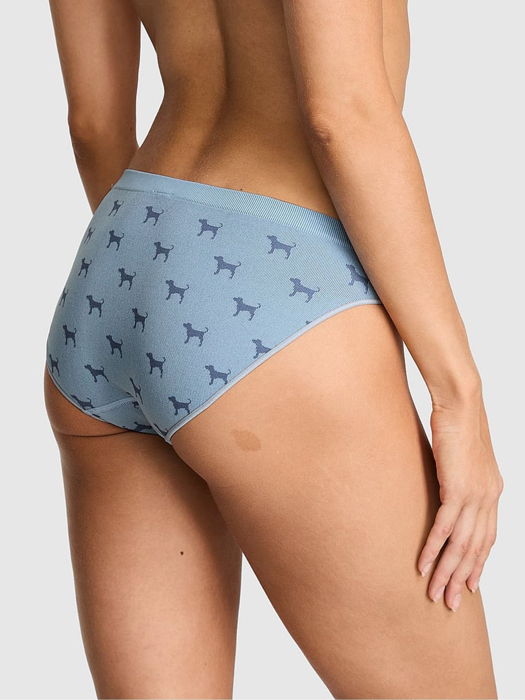 Icy Blue Dog Print Bikini Knickers - Image 2 of 2