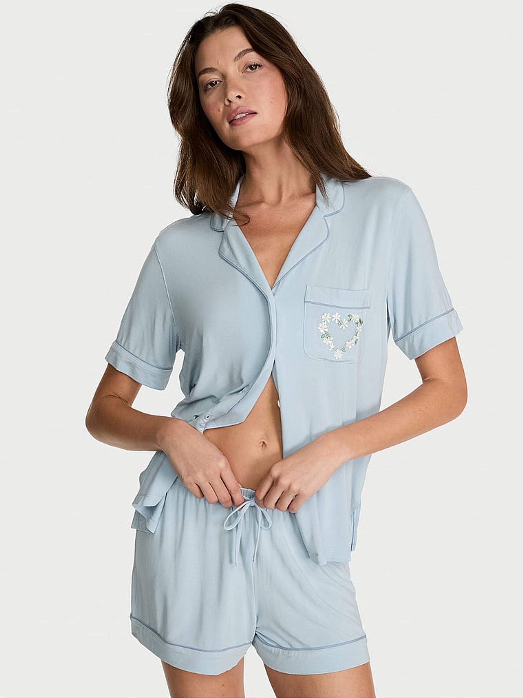 Celestial Blue Modal Short Pyjamas Set - Image 1 of 2
