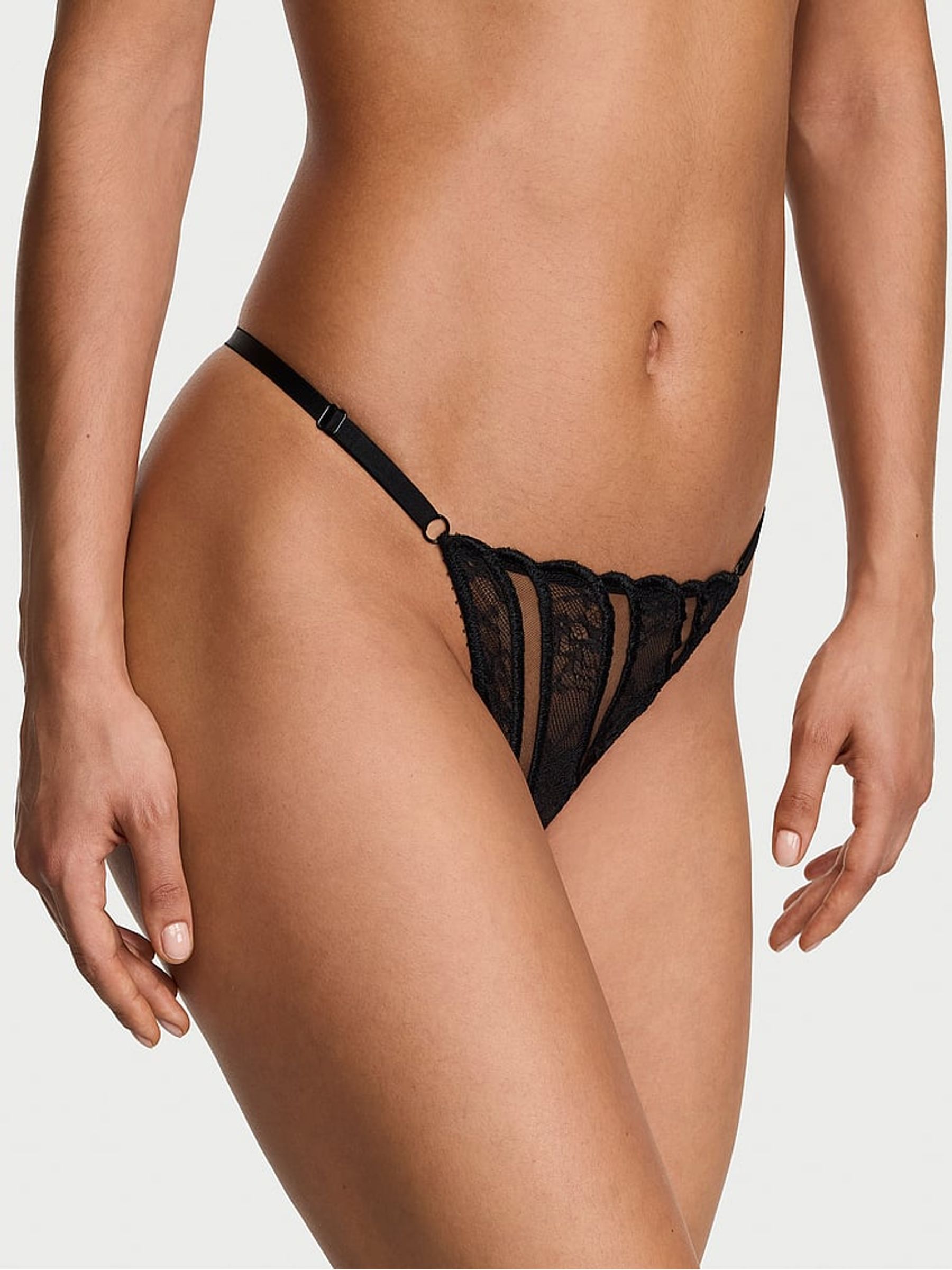 Black G-String X-Ray Embroidery Knickers - Image 2 of 3