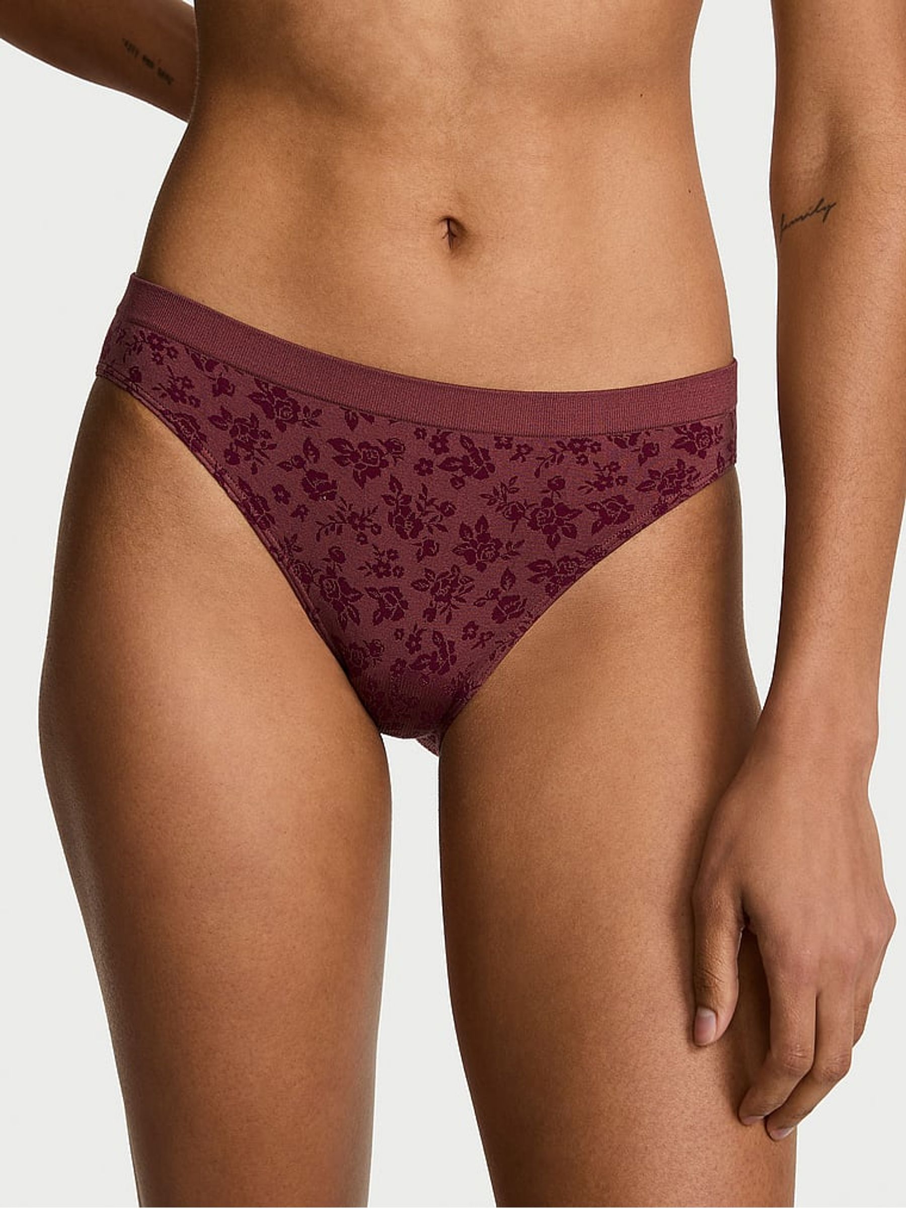Rose Purple Bikini Floral Knickers - Image 1 of 2