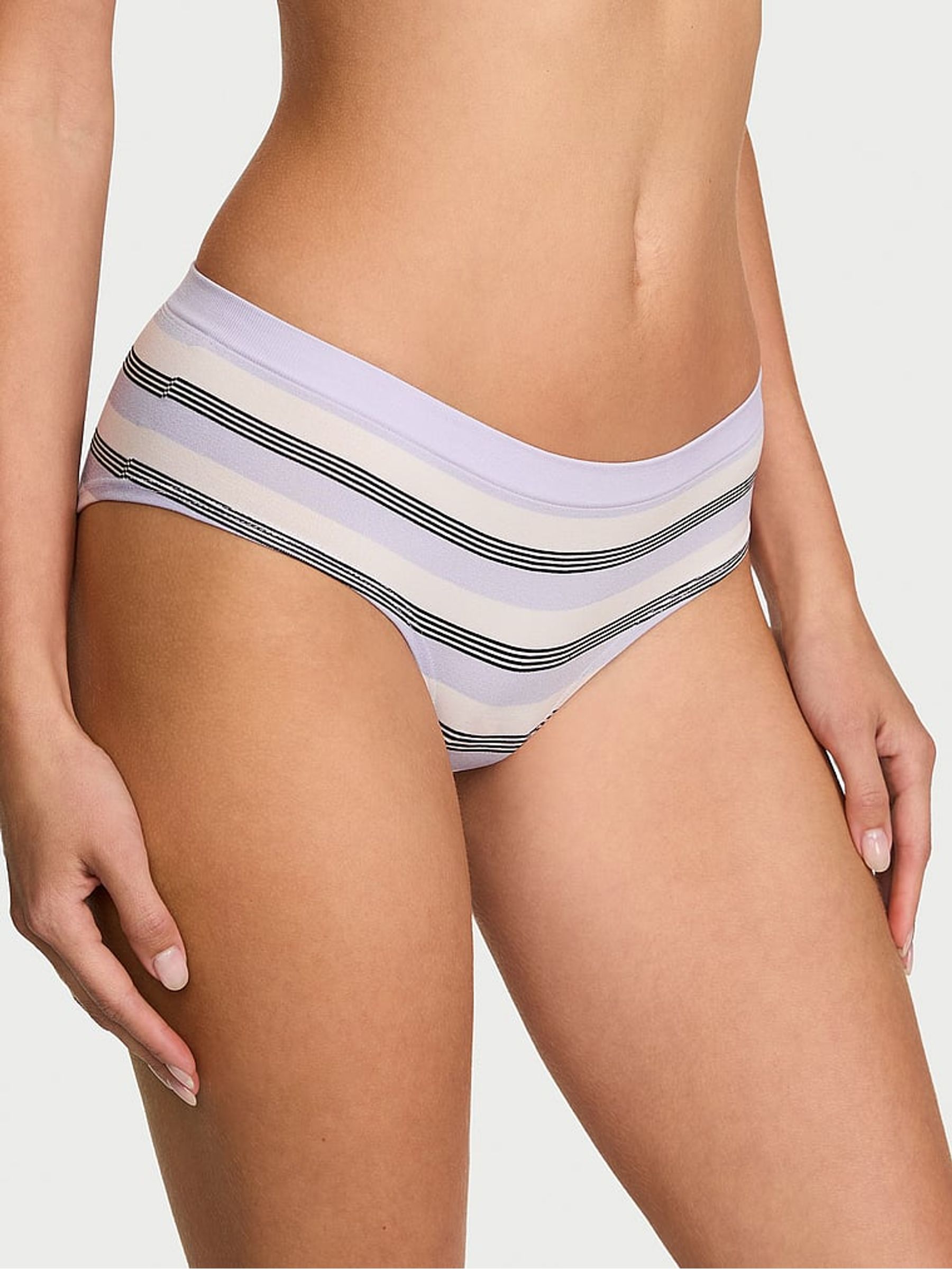 Icy Lavender Purple Hipster Stripe Knickers - Image 1 of 2 Icy Lavender Purple Hipster Stripe Knickers - Image 1 of 2