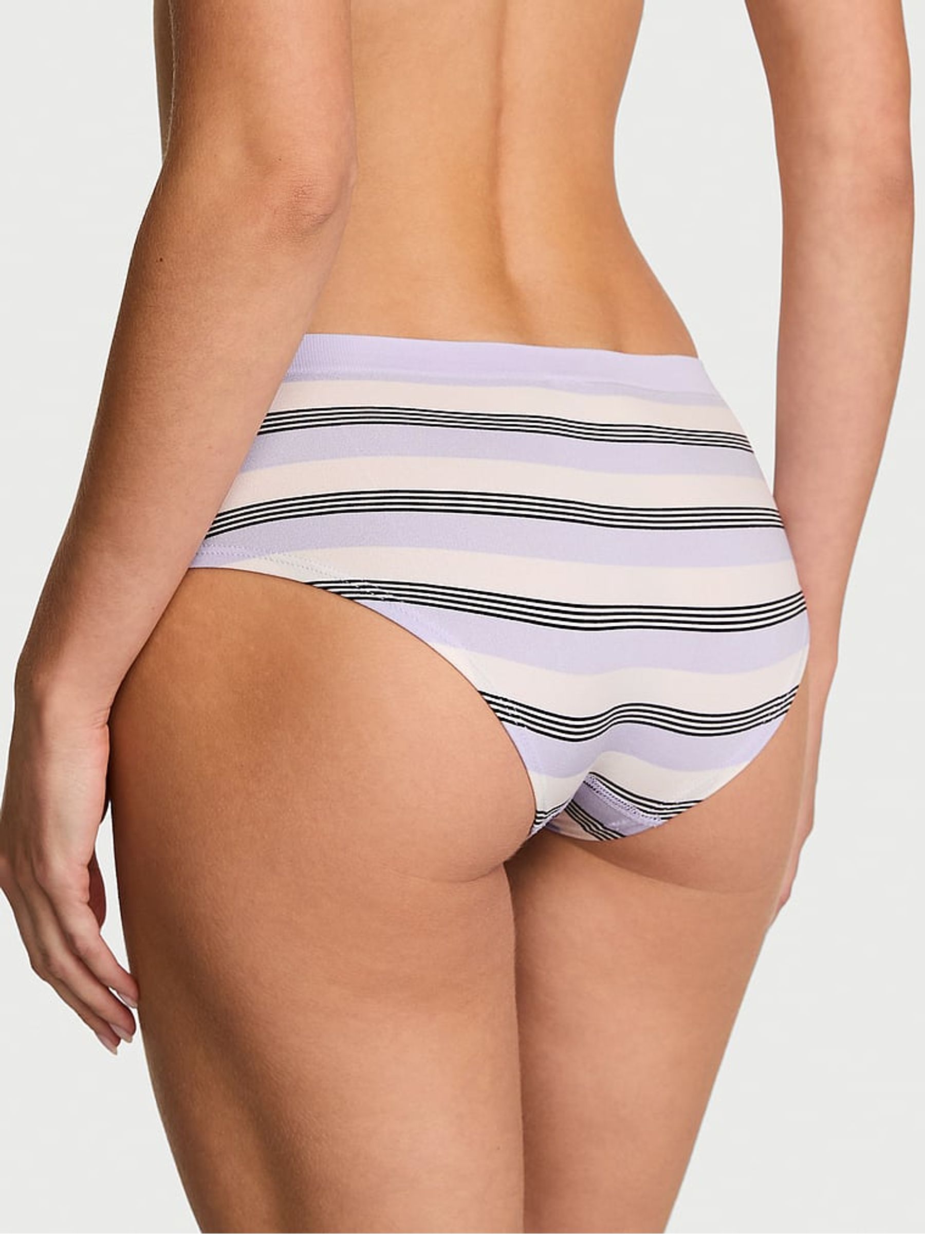 Icy Lavender Purple Hipster Stripe Knickers - Image 2 of 2 Icy Lavender Purple Hipster Stripe Knickers - Image 2 of 2