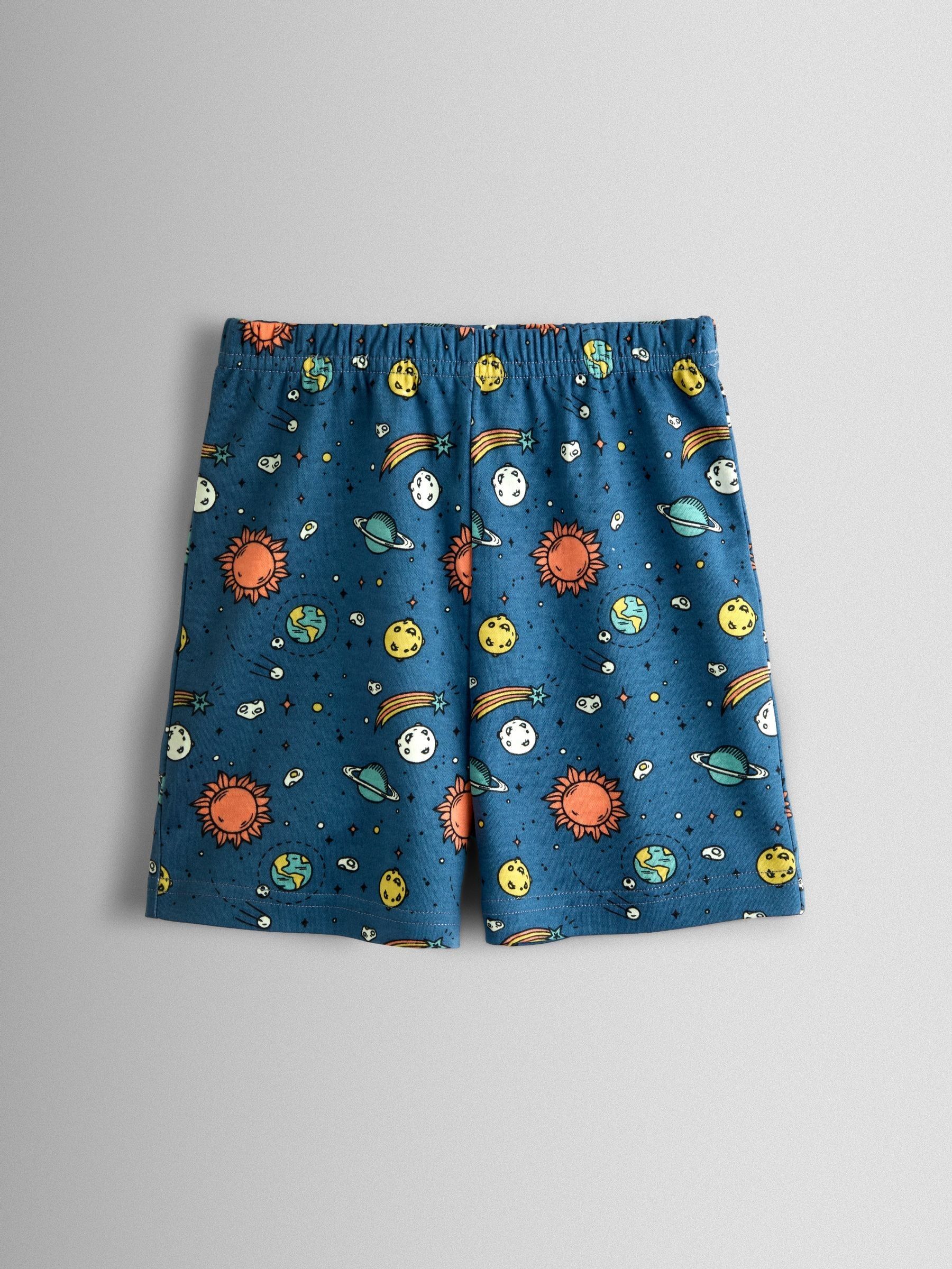 Blue Space Glow In The Dark Short Jersey Pyjamas - Image 6 of 8