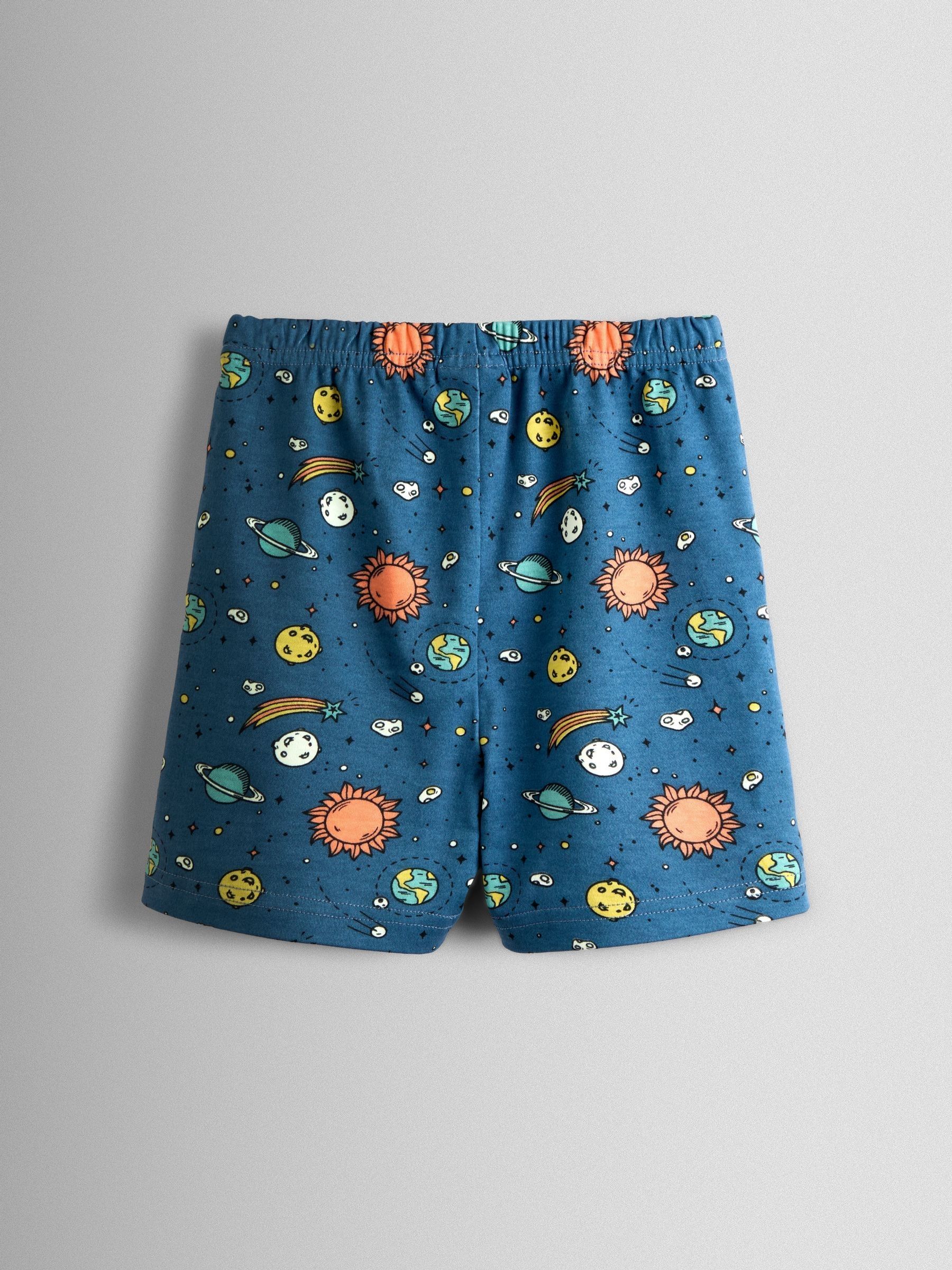 Blue Space Glow In The Dark Short Jersey Pyjamas - Image 7 of 8