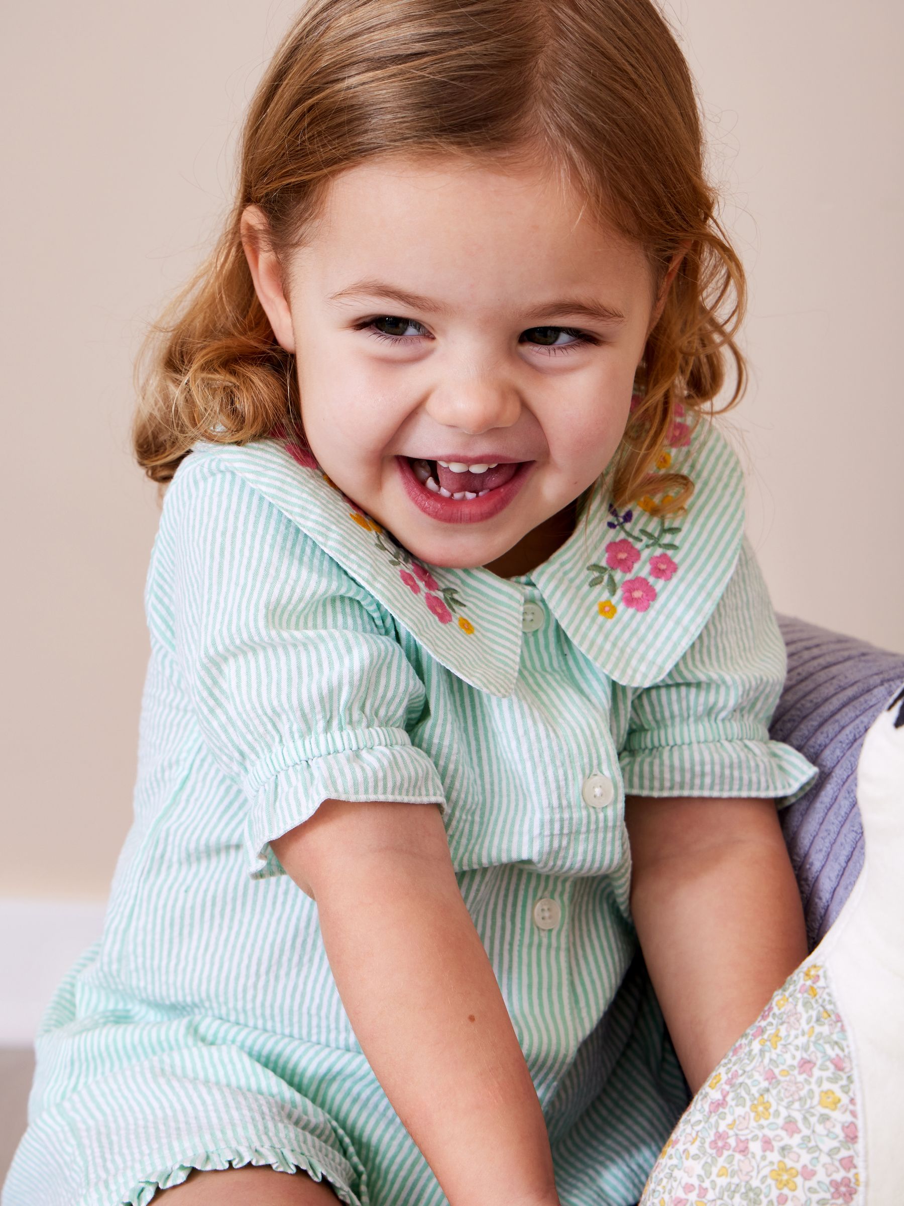 Green Pinstripe Short Woven Pyjamas - Image 1 of 1