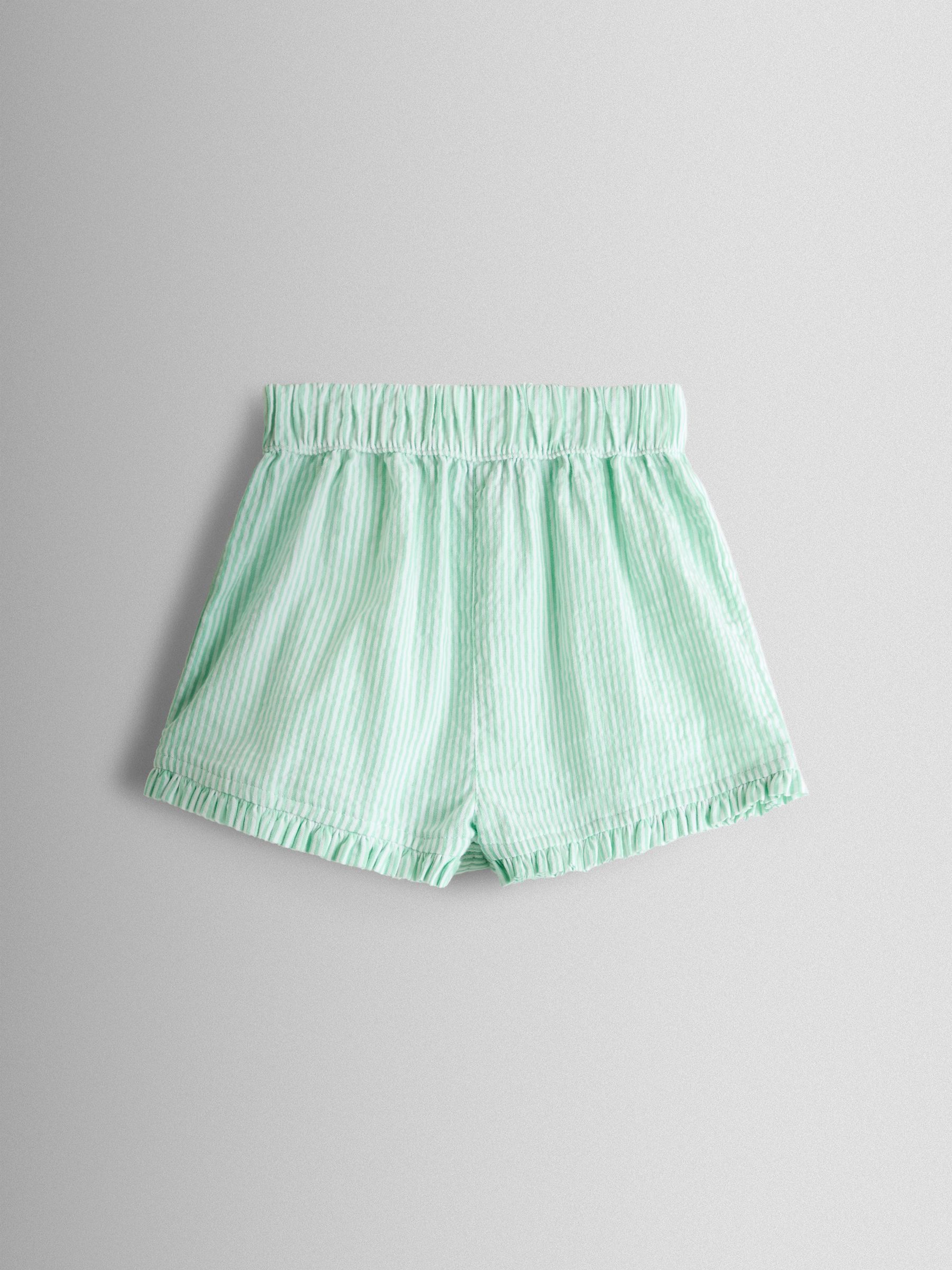 Green Pinstripe Short Woven Pyjamas - Image 5 of 7