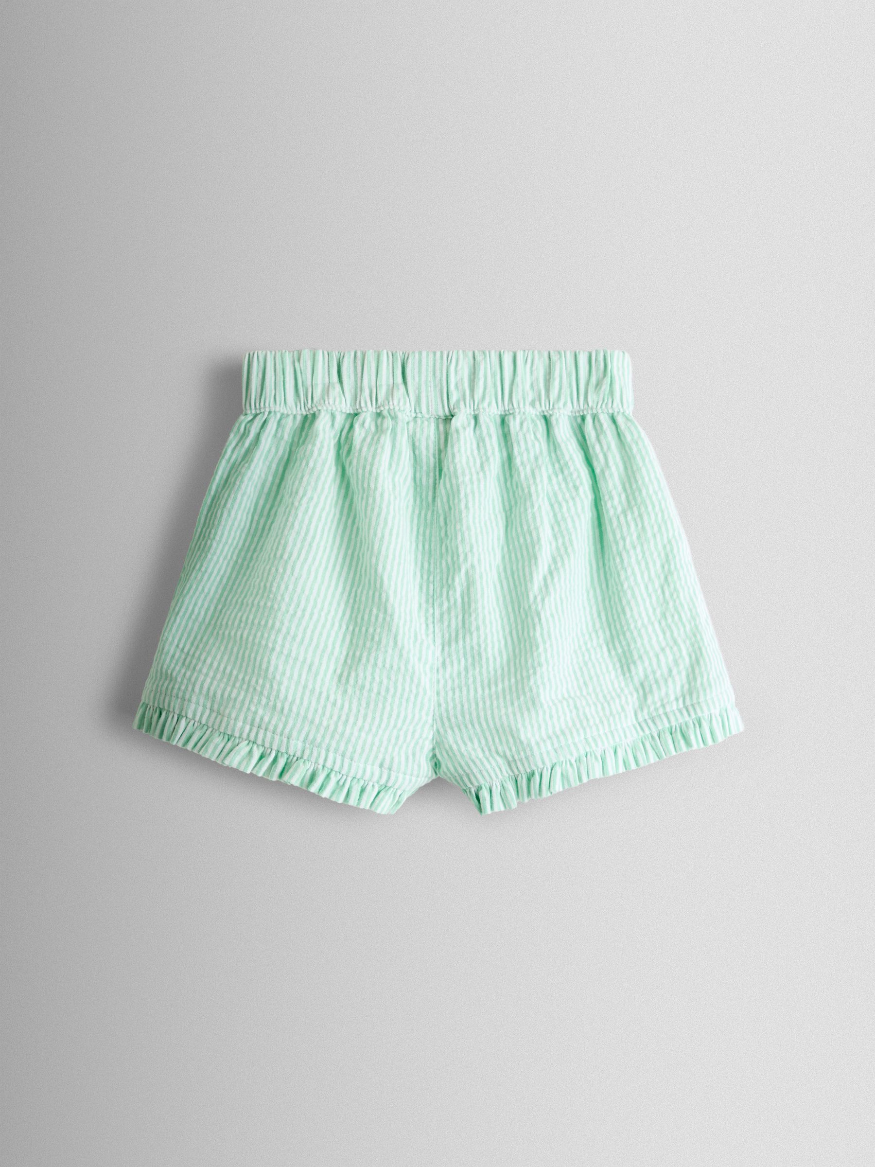 Green Pinstripe Short Woven Pyjamas - Image 6 of 7