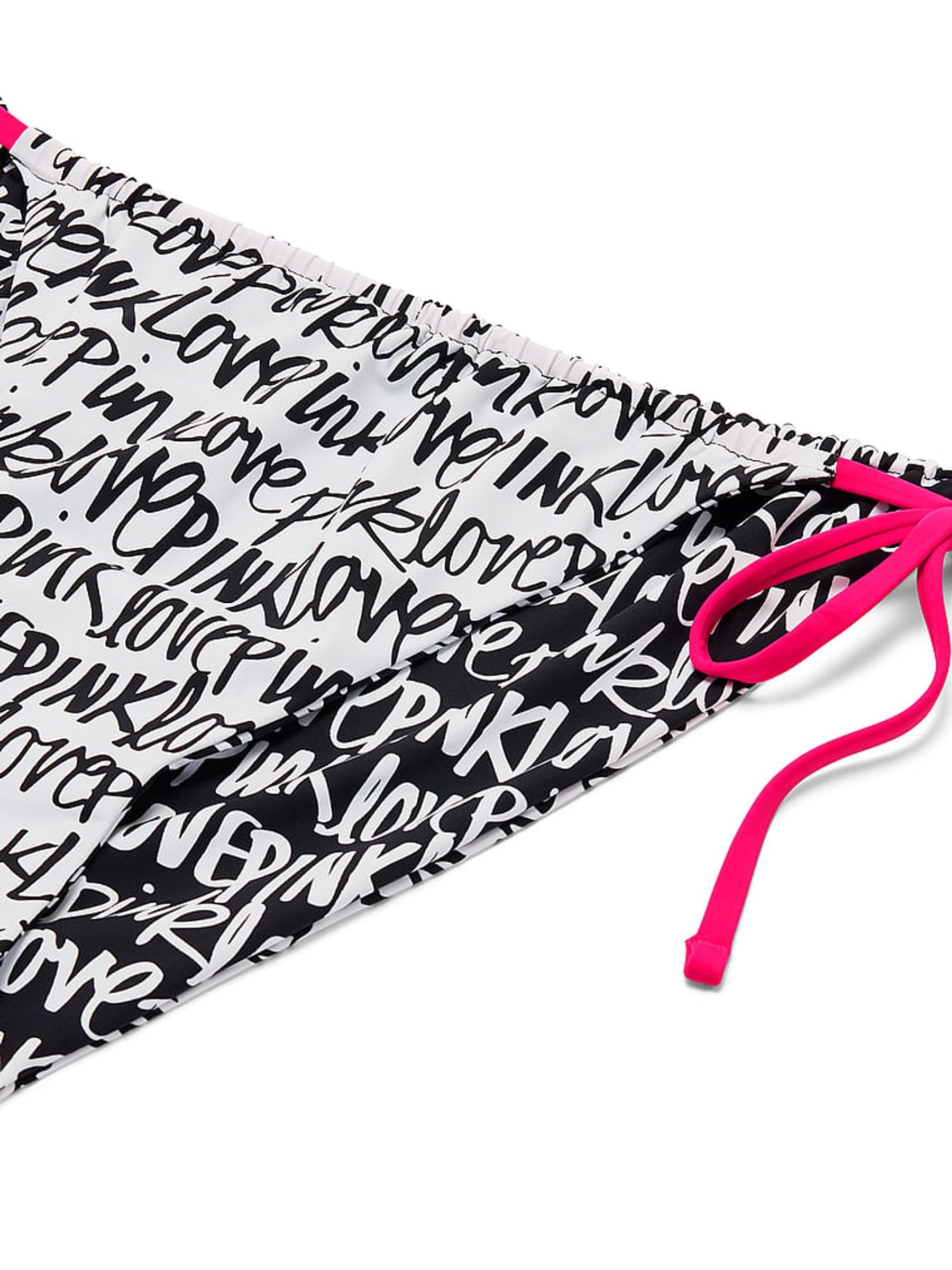 White 'Love PINK' Script Print Tie Side Bikini Bottoms - Image 4 of 4