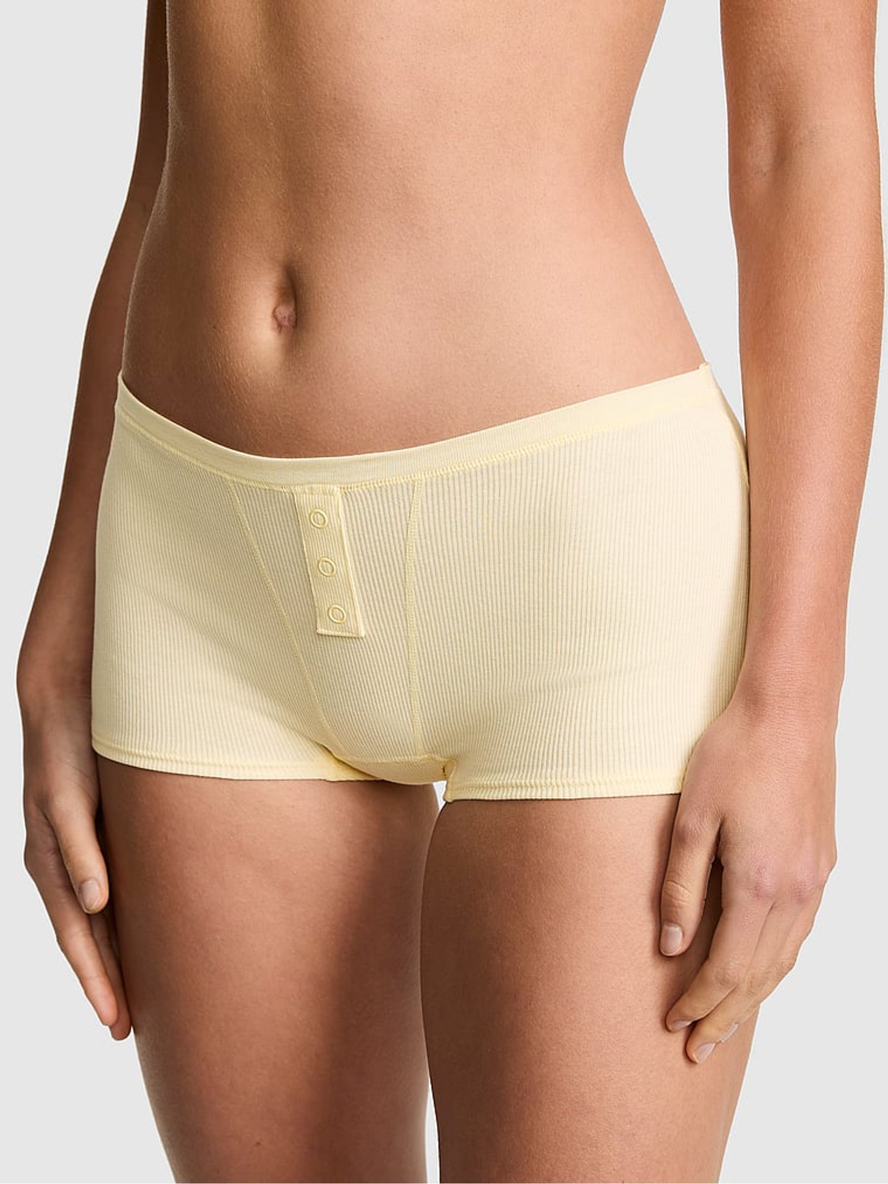 Palest Yellow Boyshort Cotton Knickers - Image 1 of 2