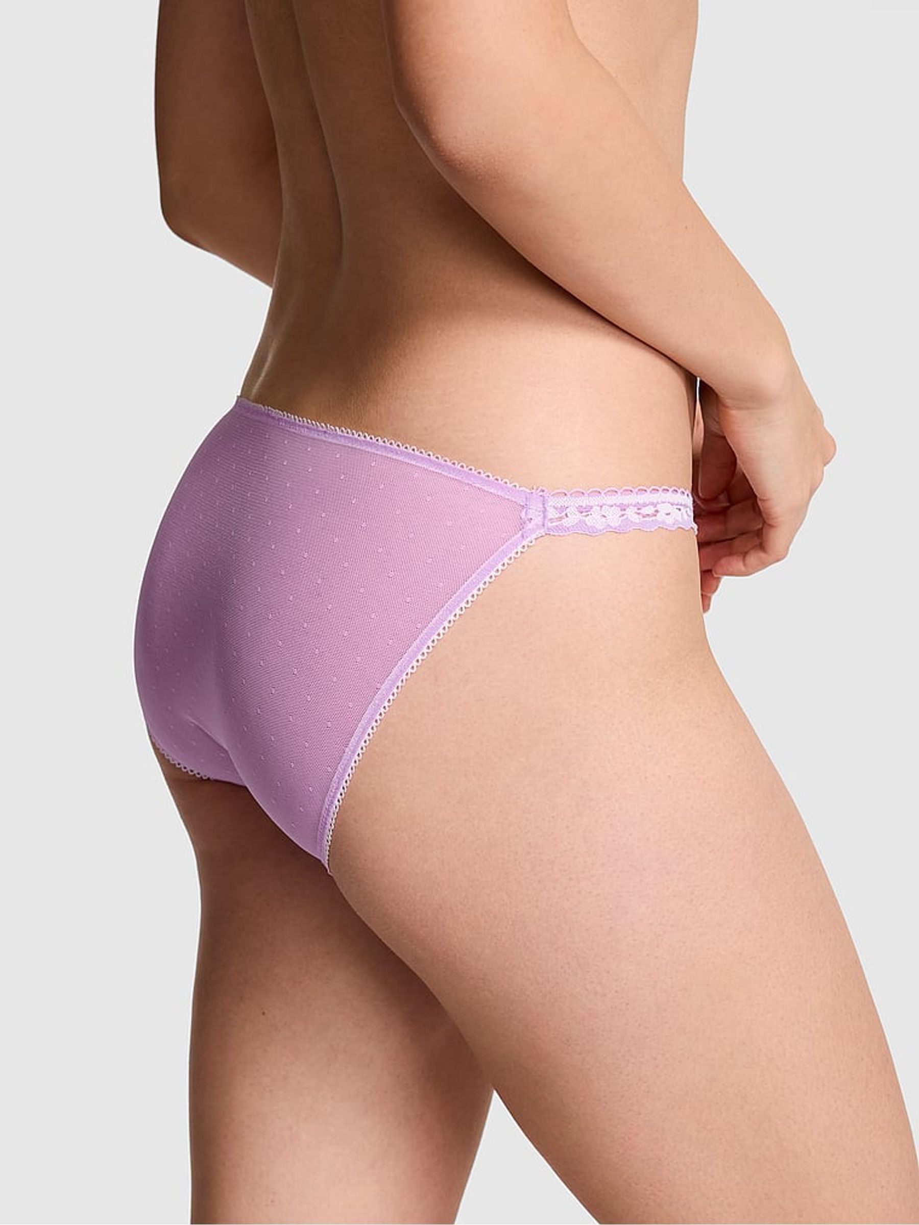 Light Lilac Purple Bikini Valerie Lace Mini Scoop Knickers - Image 2 of 2 Light Lilac Purple Bikini Valerie Lace Mini Scoop Knickers - Image 2 of 2