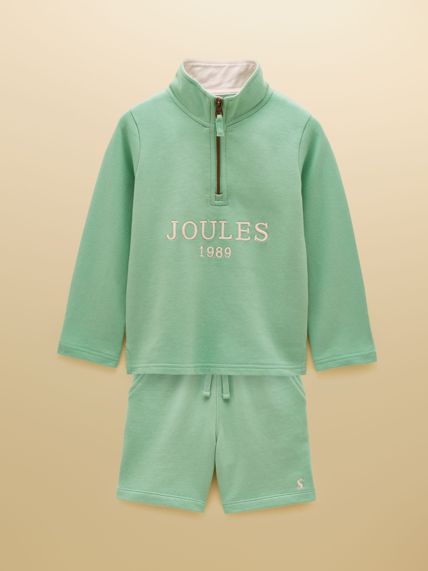 Green 1/4 Zip Sweat and Sweat Short Set - Image 1 of 9