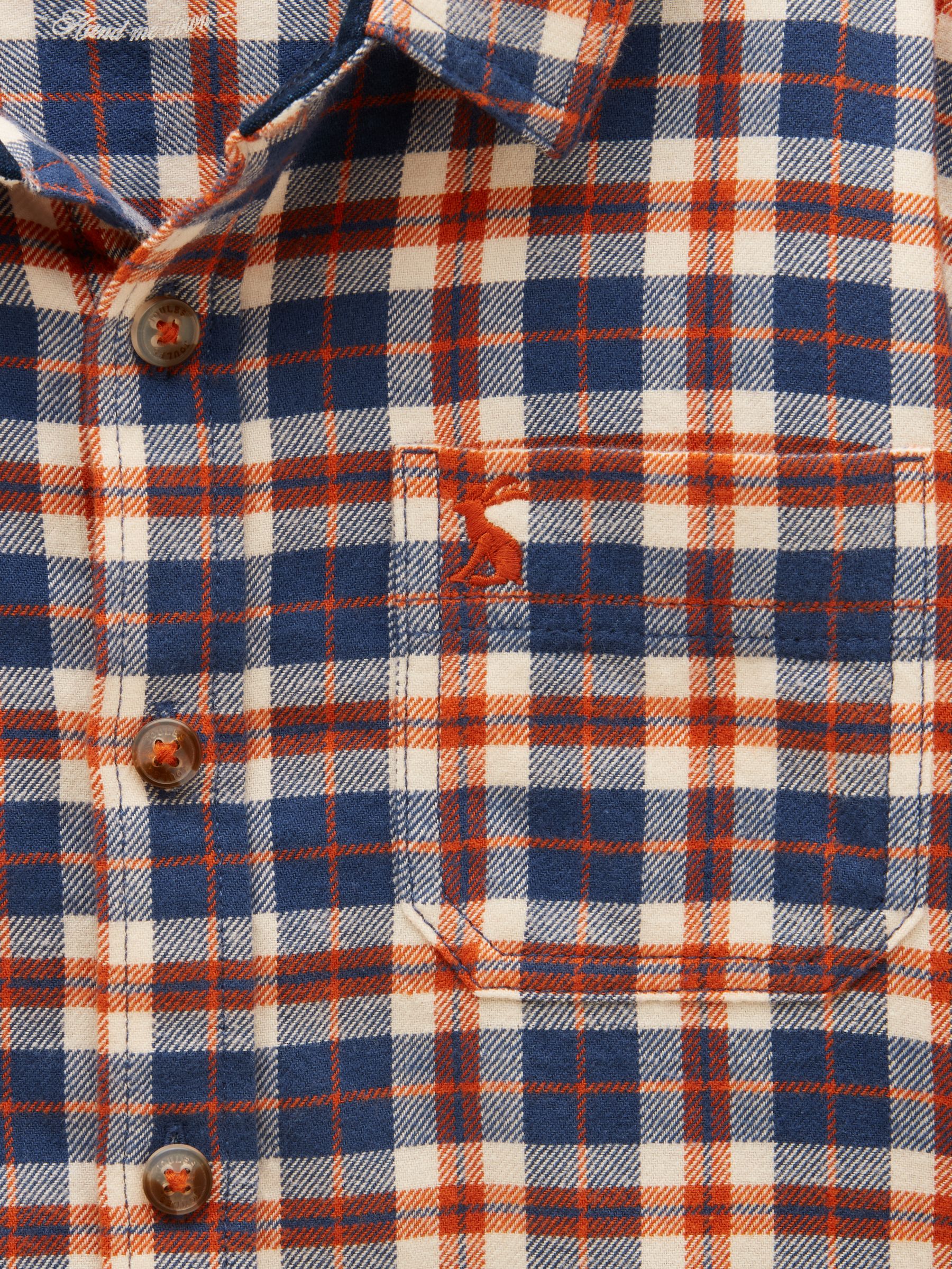 Boys' Brushed Burnt Orange Flannel Checked Shirt - Image 3 of 5