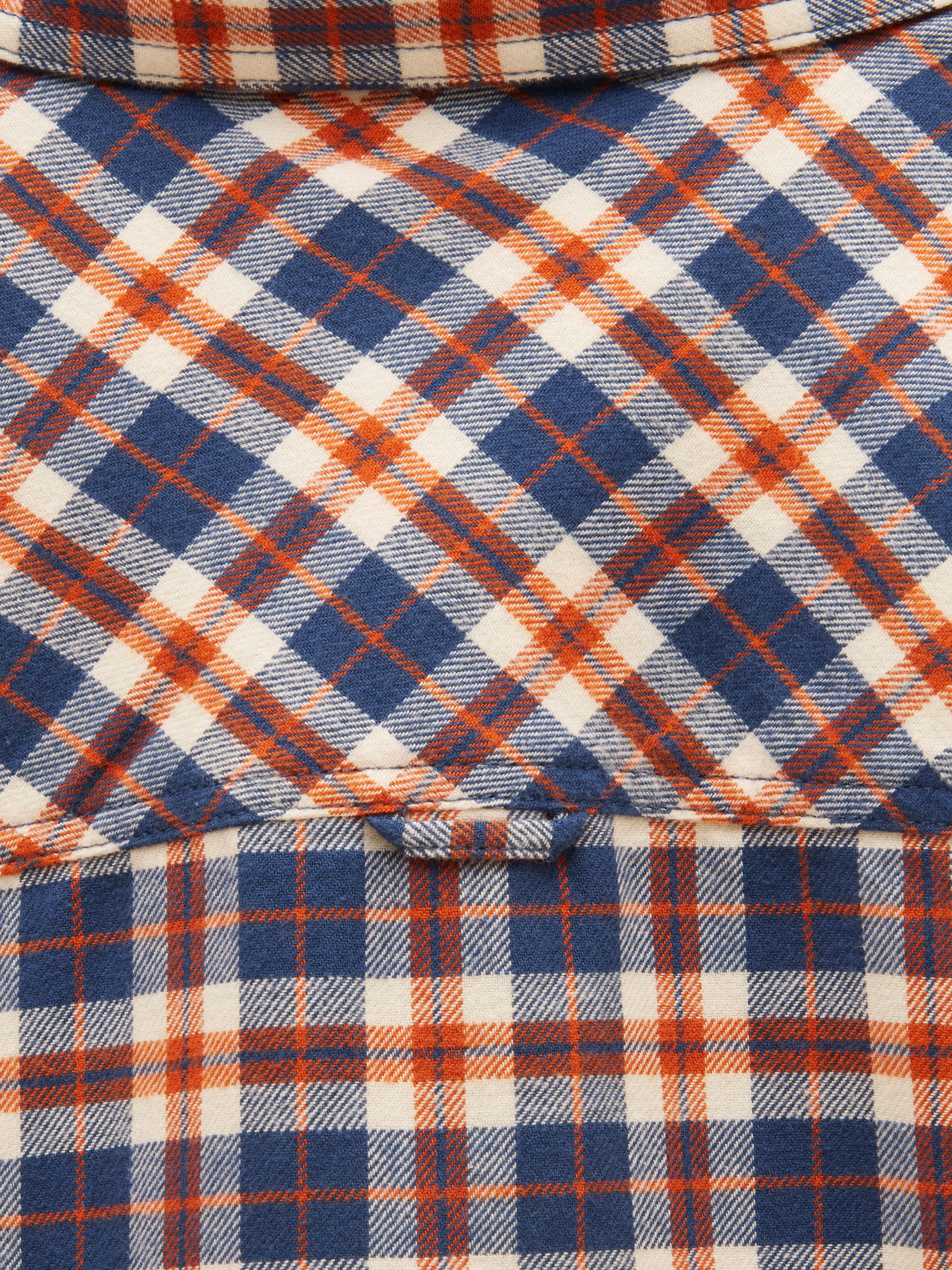 Boys' Brushed Burnt Orange Flannel Checked Shirt - Image 5 of 5