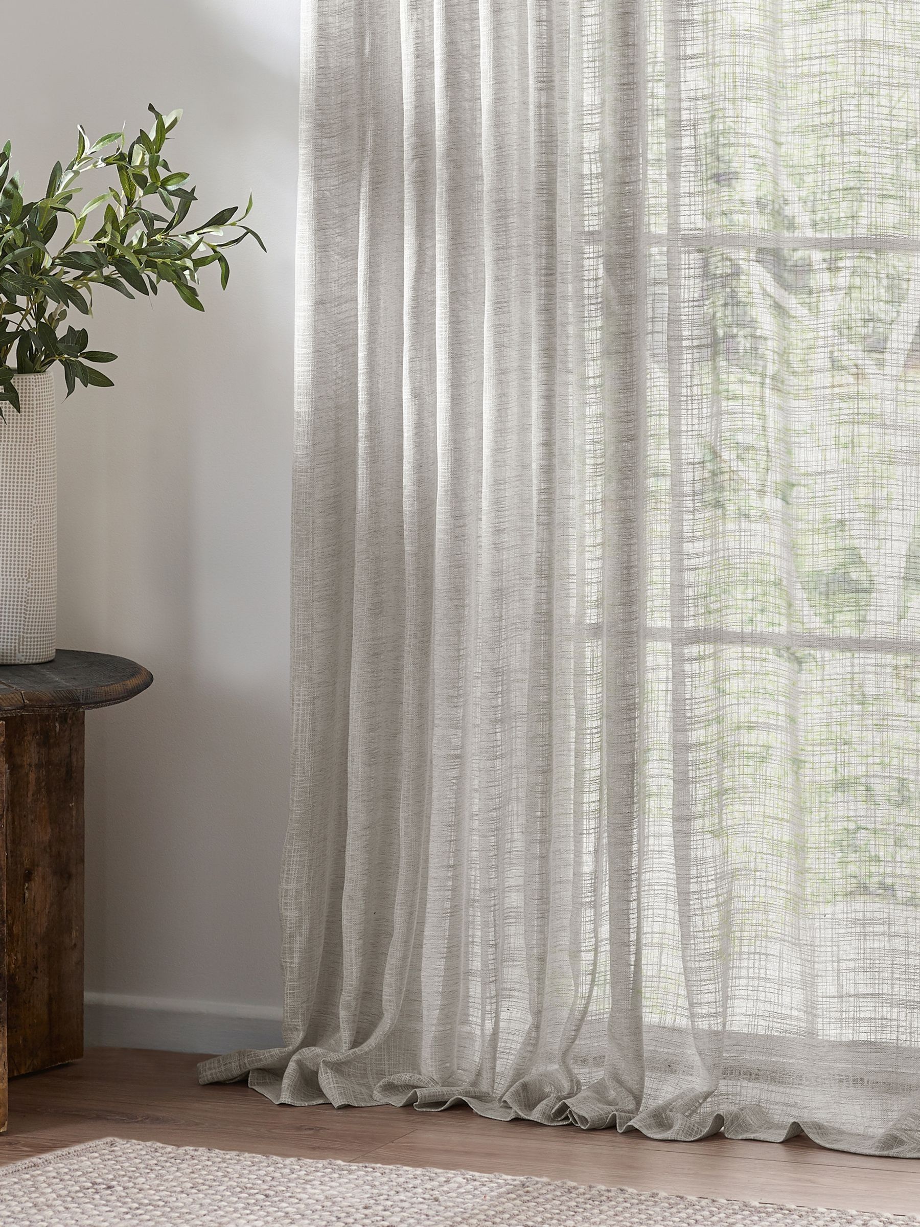 Yard Grey Cirrus Woven Sheer Panel Curtains - Image 2 of 5