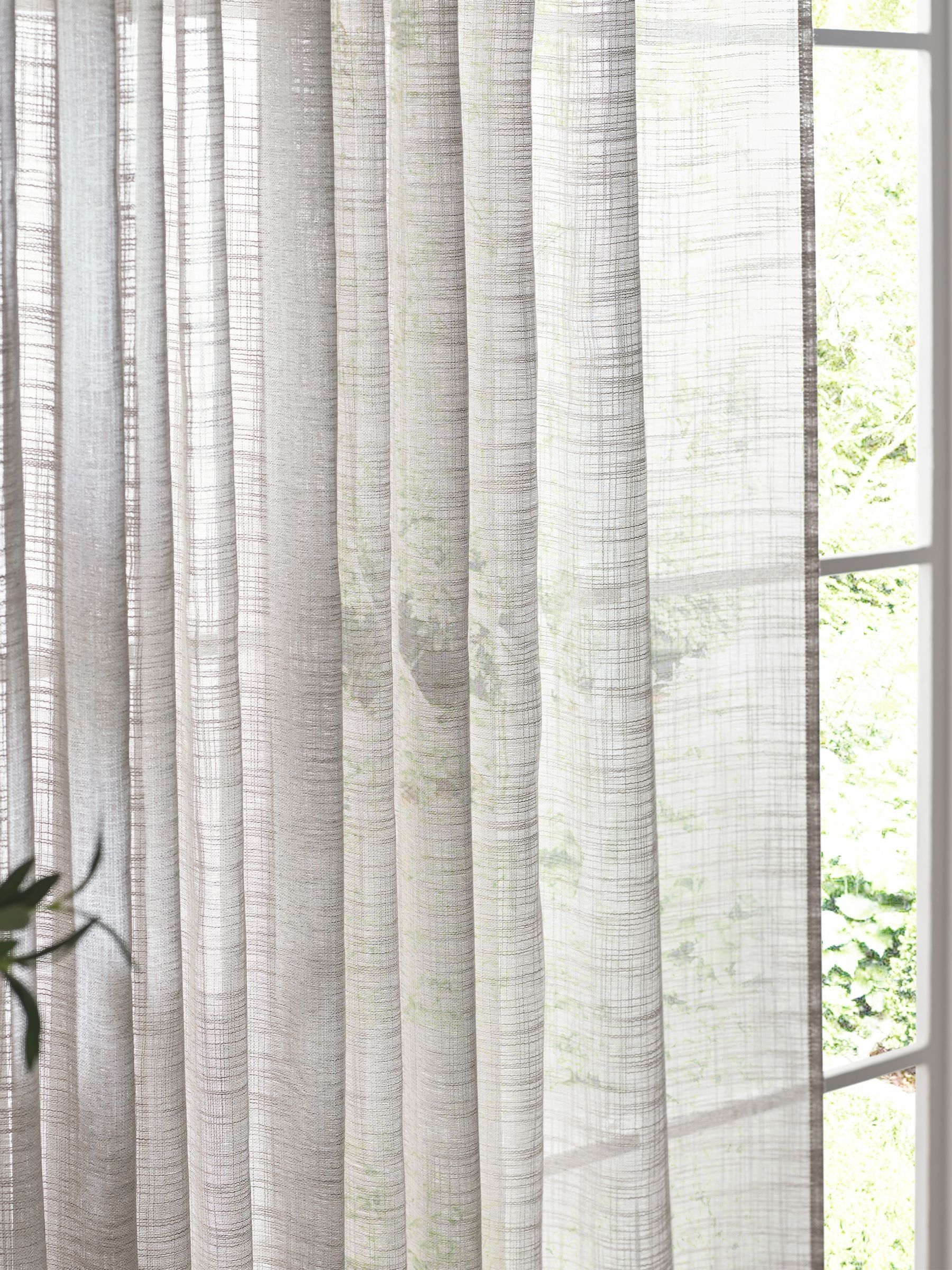 Yard Grey Cirrus Woven Sheer Panel Curtains - Image 4 of 5