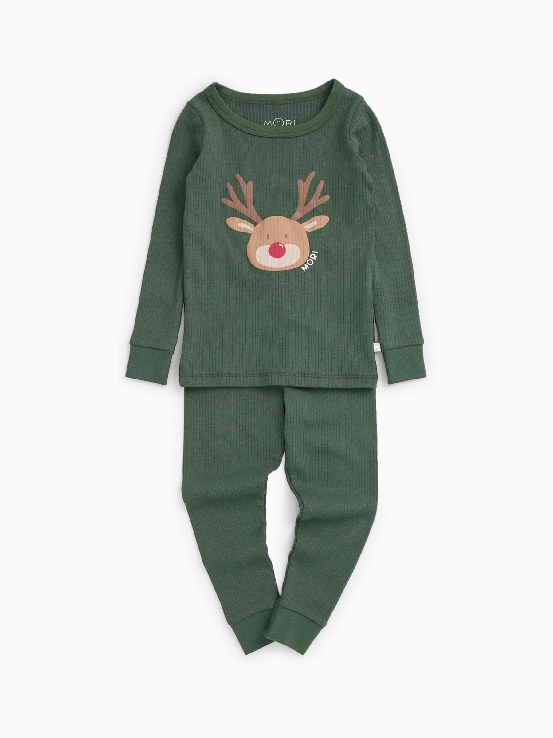 MORI Dark Green Supersoft 2 Piece Pyjama Set - Image 2 of 4