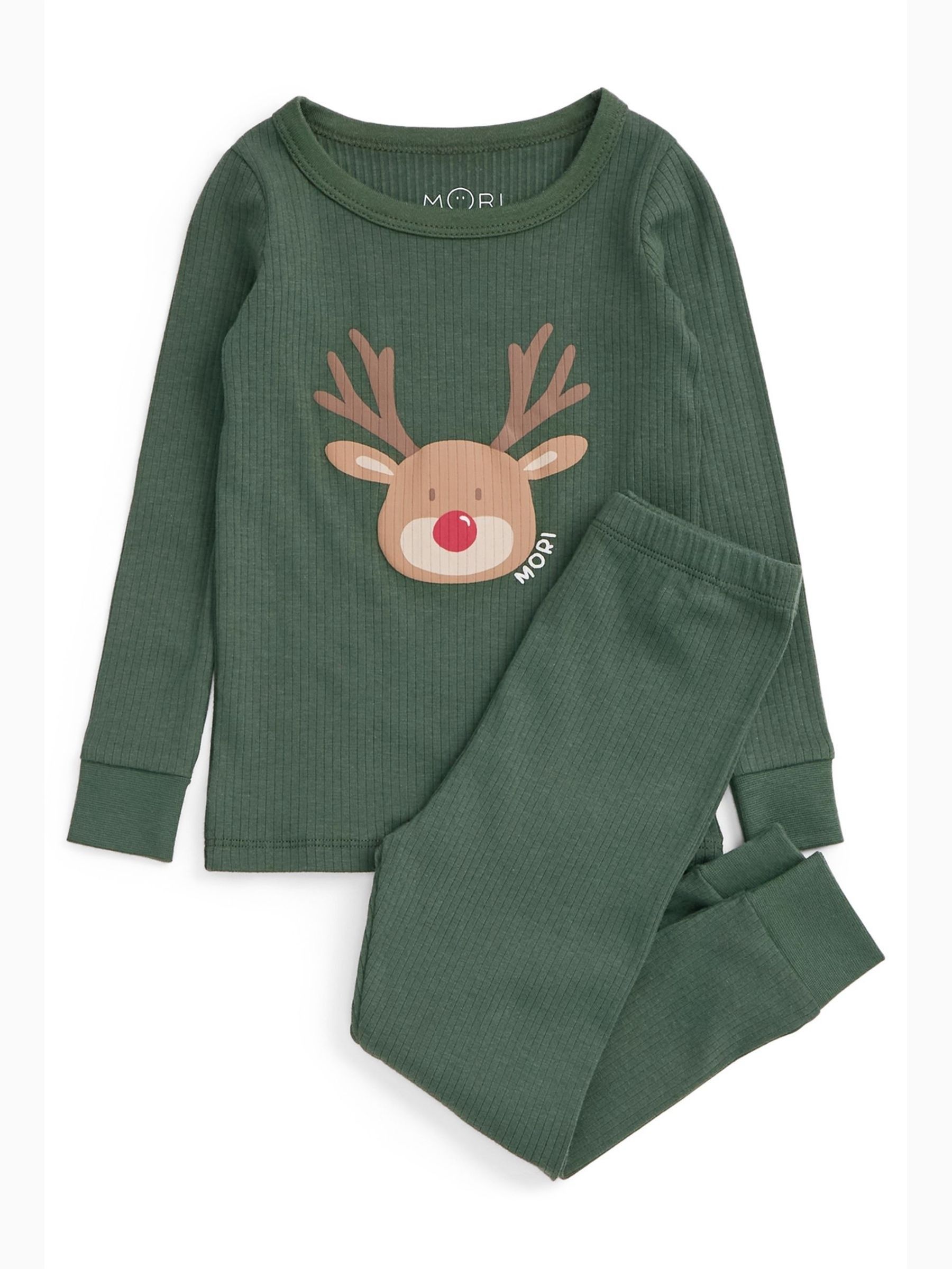 MORI Dark Green Supersoft 2 Piece Pyjama Set - Image 3 of 4