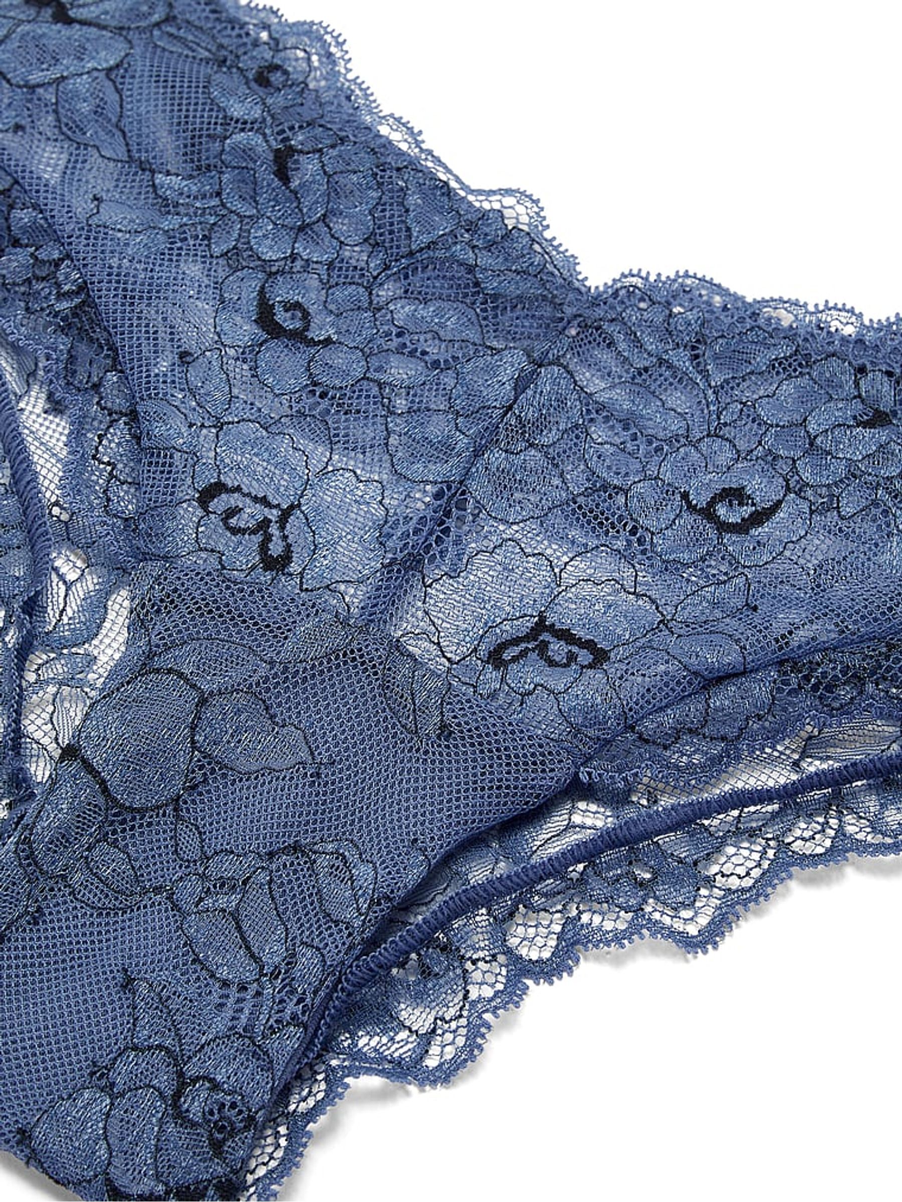 Denim Blue Rose Cheeky Lace Knickers - Image 4 of 4