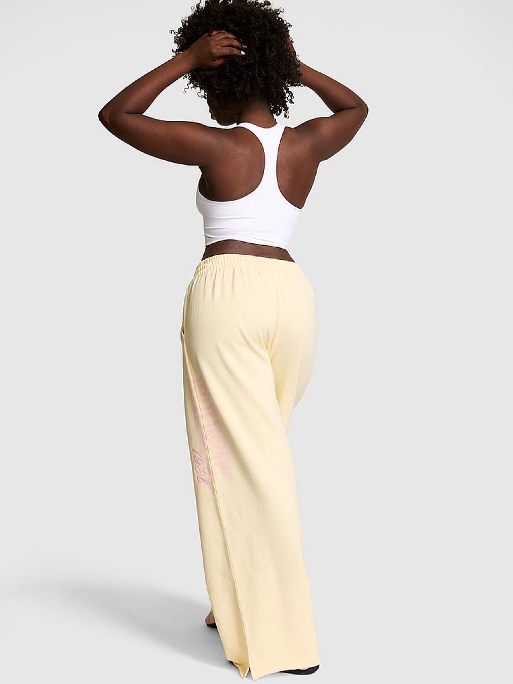 Palest Yellow Fleece Joggers - Image 2 of 2