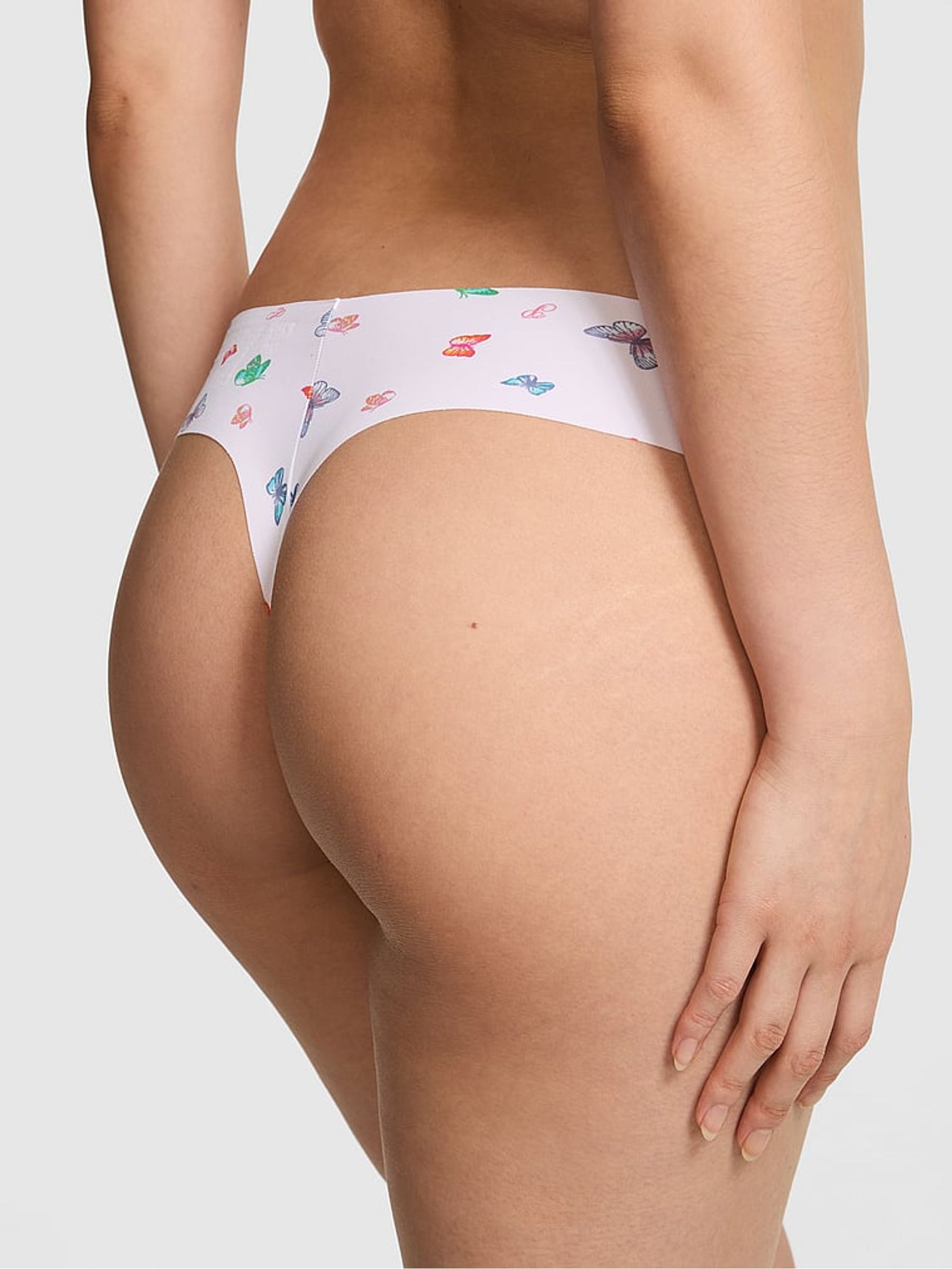 White Butterfly Print Thong No Show Knickers - Image 2 of 2