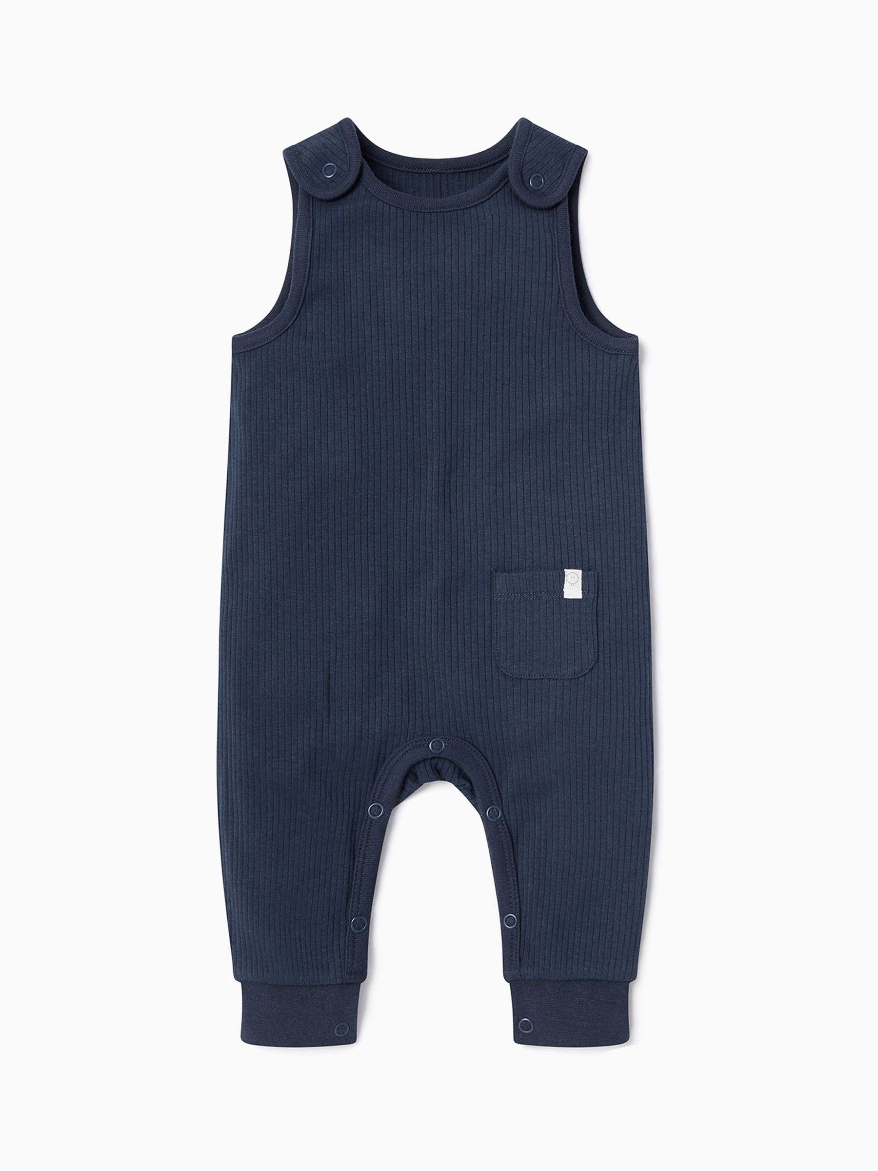 MORI Light Blue Ribbed Romper Dungarees - Image 2 of 2