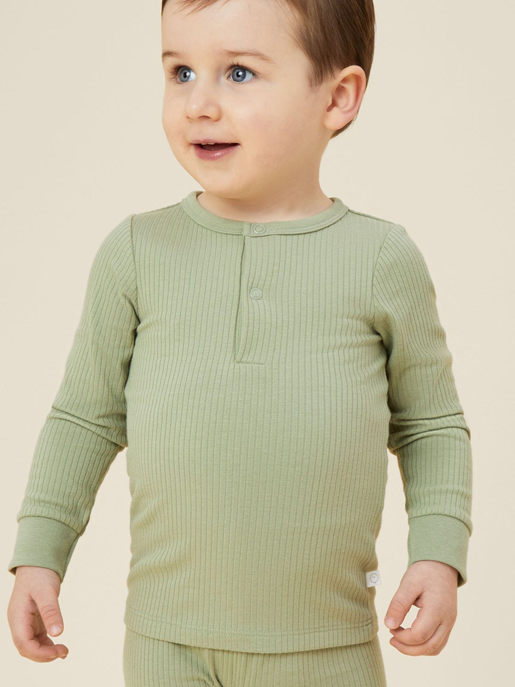 MORI Green Ribbed Pyjamas Set - Image 1 of 4