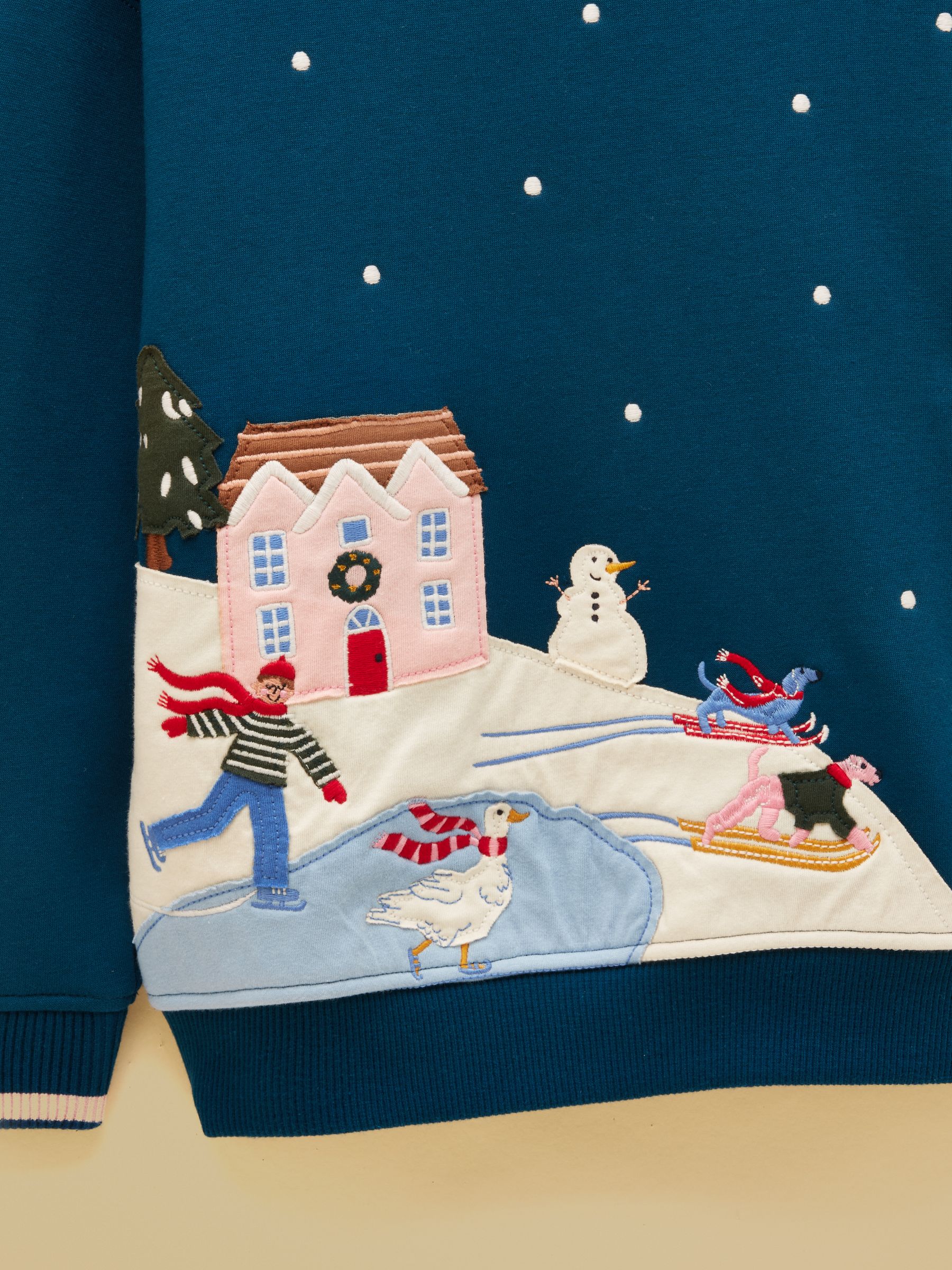 Kids' Mackenzie Teal Blue Sweatshirt With Faux Fur Lining - Image 3 of 5