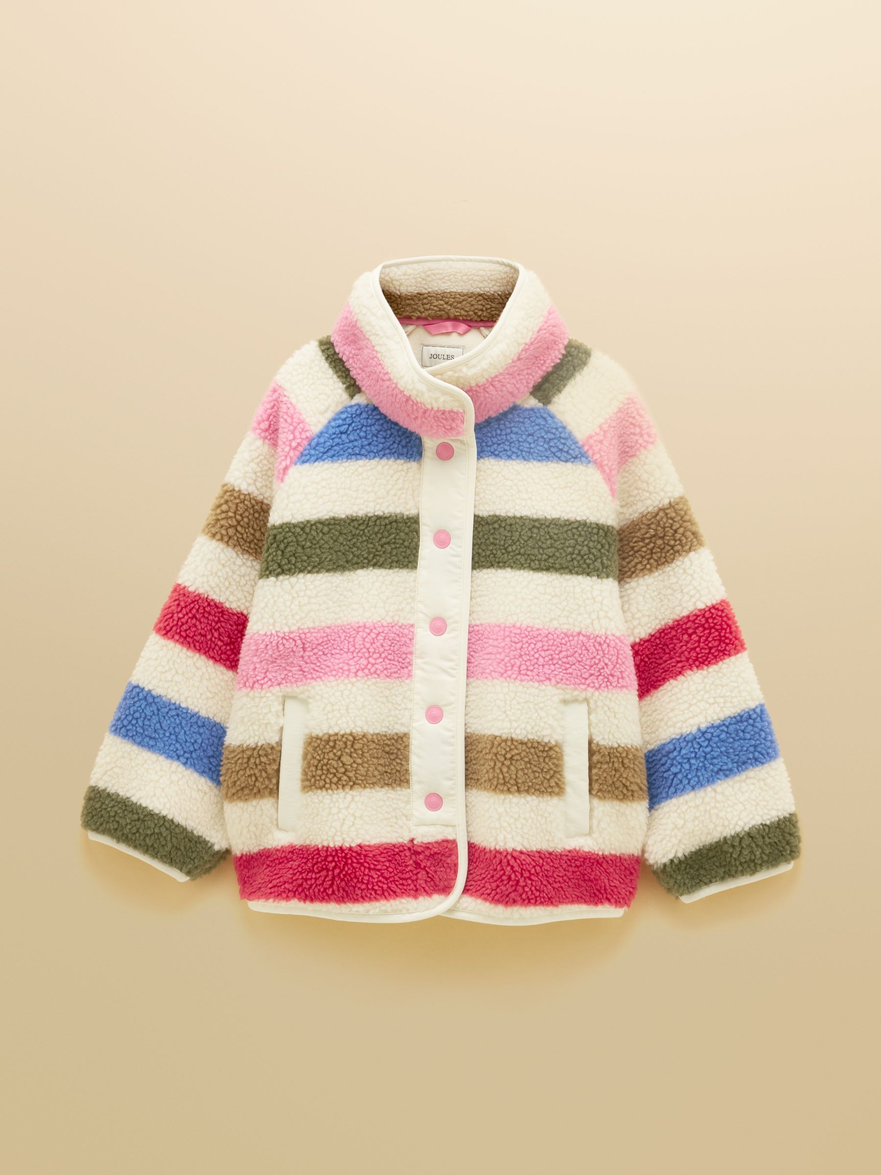 Girls' Borg Multi Stripe Fleece Jacket - Image 1 of 5 Girls' Borg Multi Stripe Fleece Jacket - Image 1 of 5