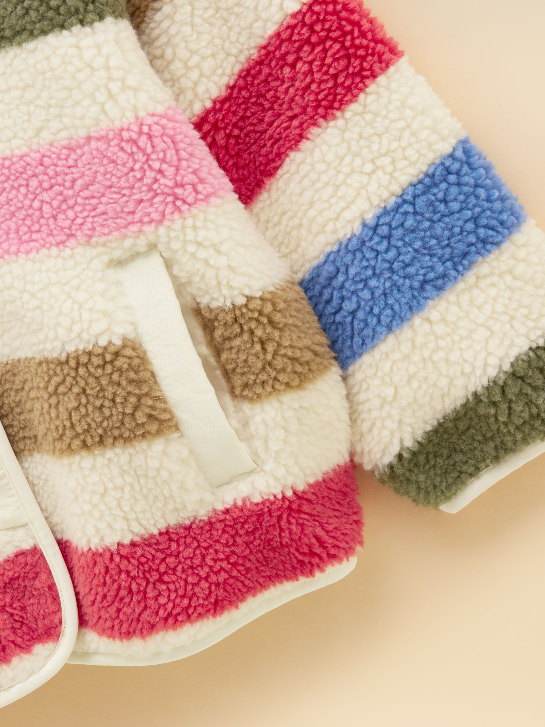 Girls' Borg Multi Stripe Fleece Jacket - Image 3 of 5