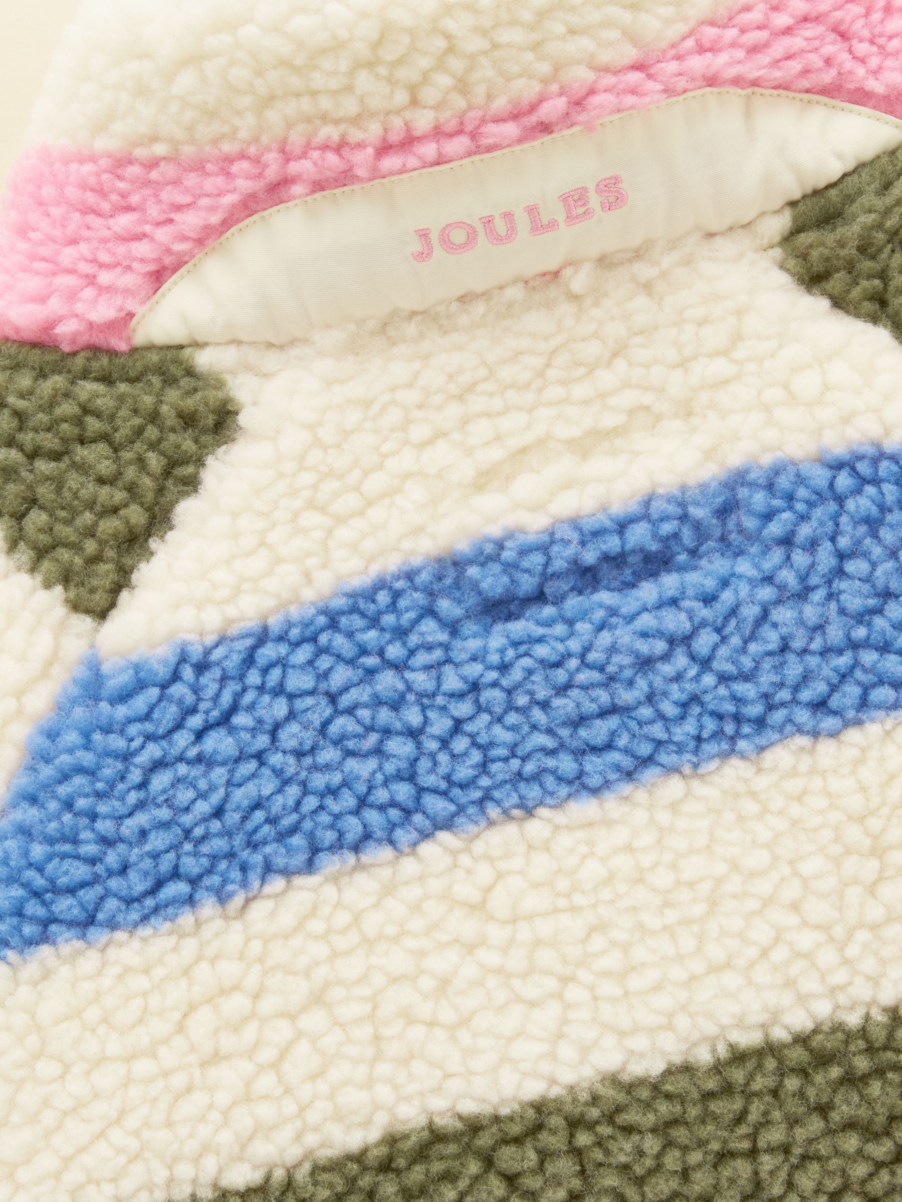 Girls' Borg Multi Stripe Fleece Jacket - Image 5 of 5