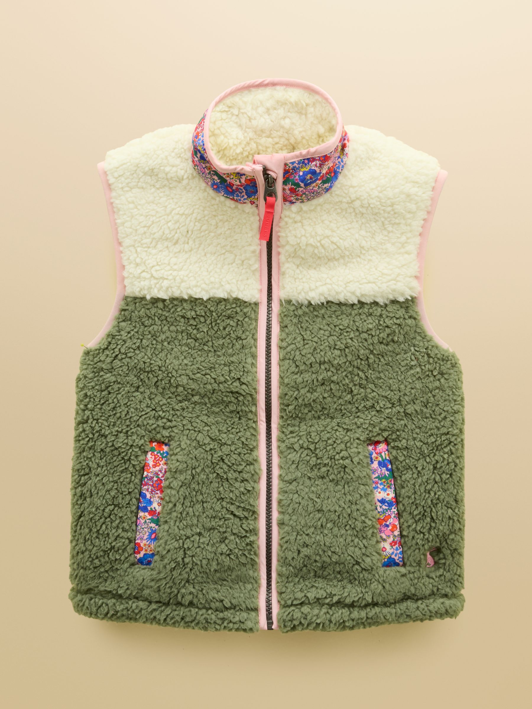 Girls' Tilly Khaki Green Fleece Gilet - Image 1 of 4