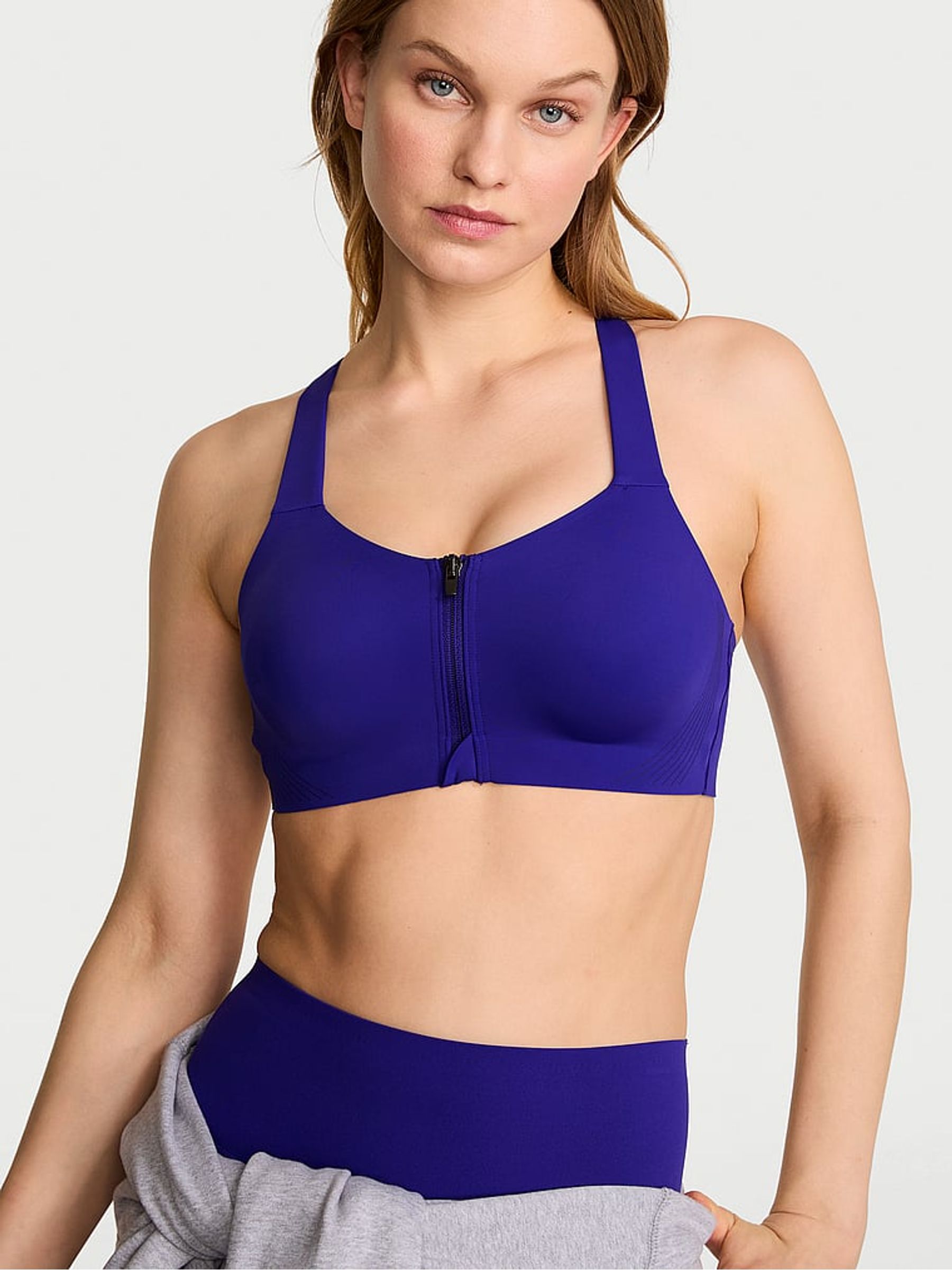 Brilliant Ink Blue Front Close High Impact Sports Bra - Image 1 of 2