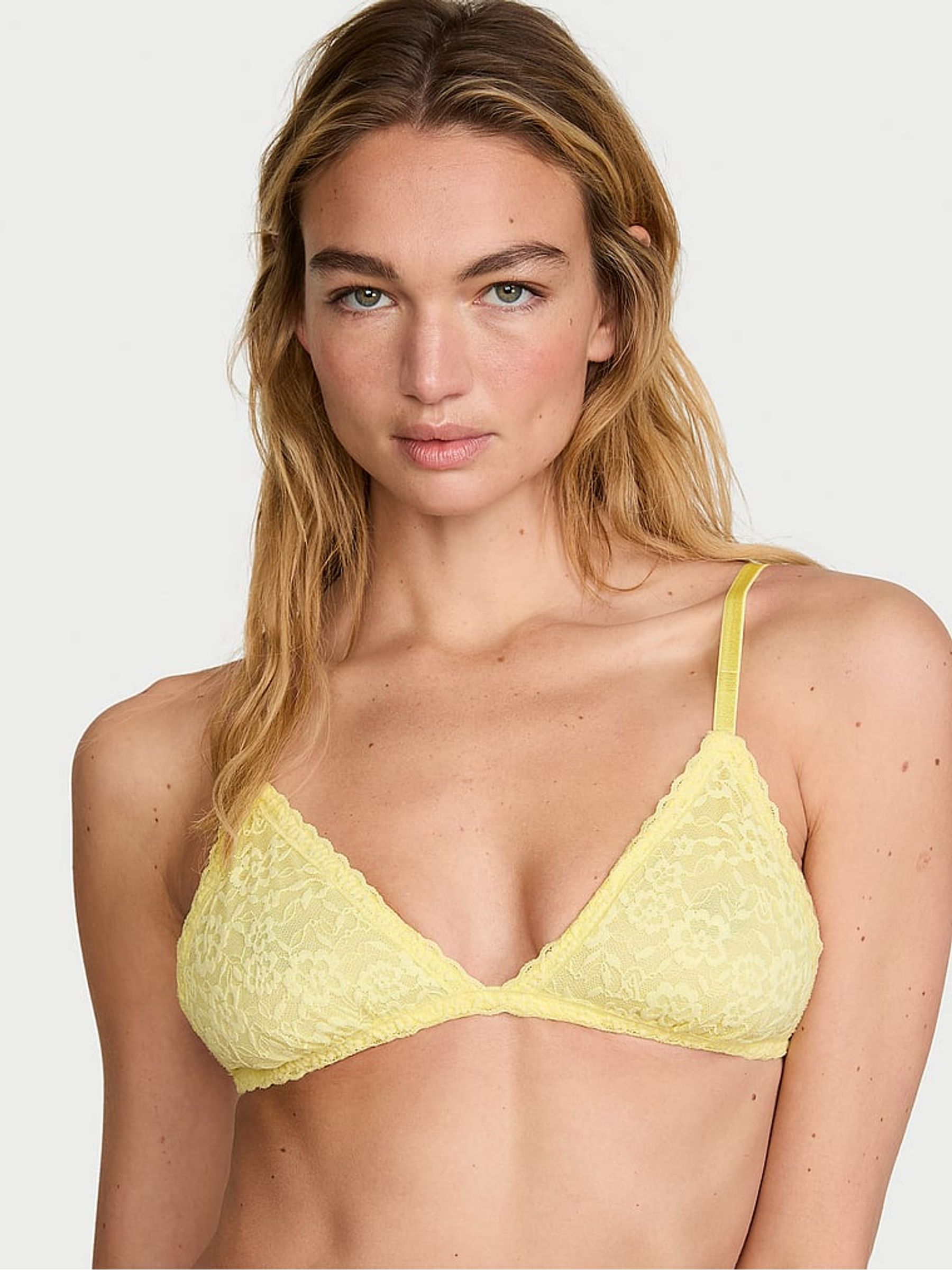 Lemonade Yellow Lace Triangle Bralette - Image 1 of 2