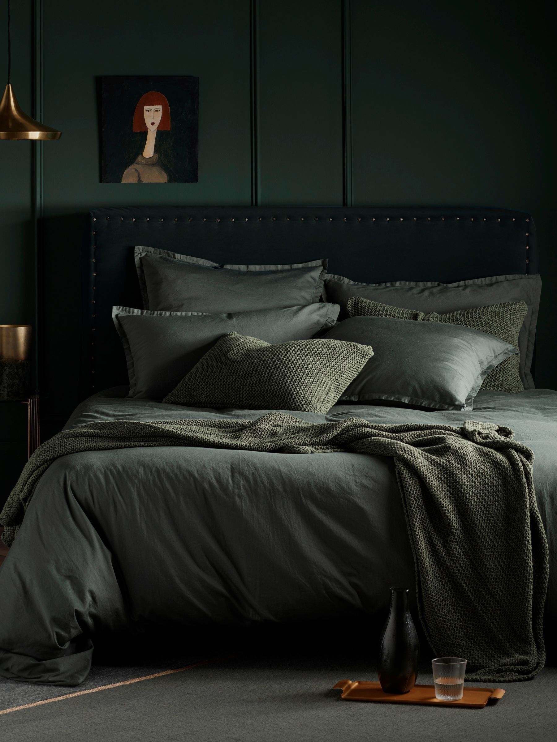 Secret Linen Store Olive Green Big Waffle Throw - Image 2 of 3