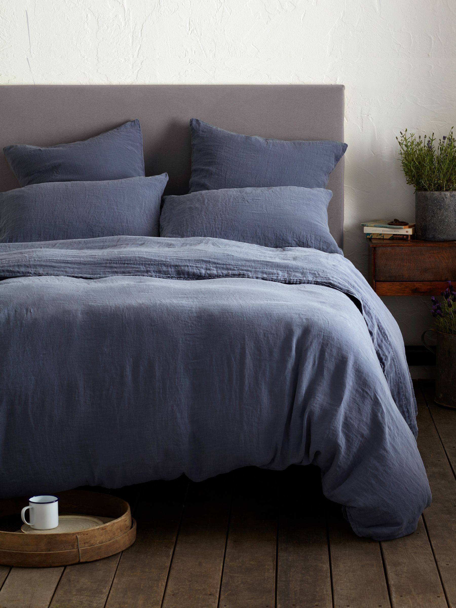 Secret Linen Store French Blue Linen Duvet Cover - Image 1 of 5