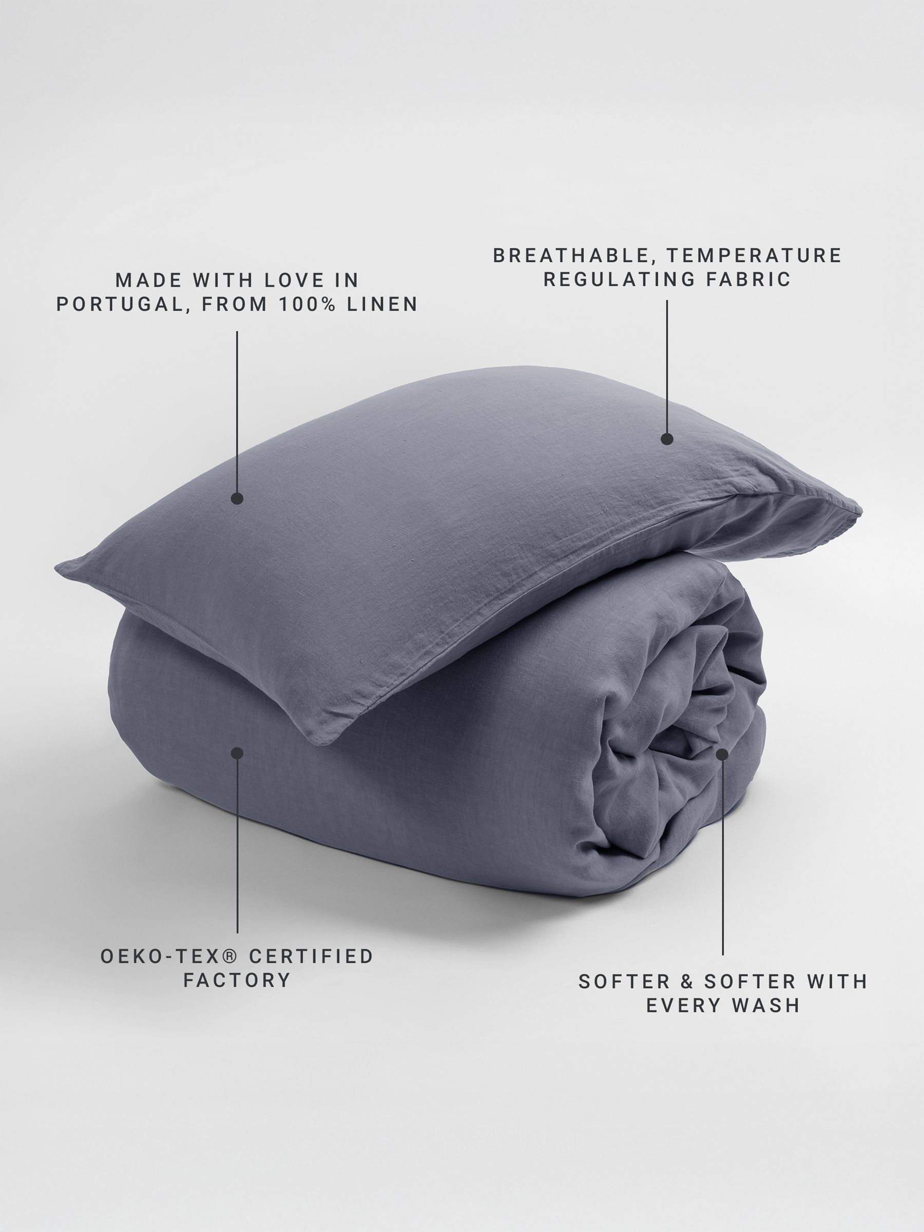 Secret Linen Store French Blue Linen Duvet Cover - Image 5 of 5