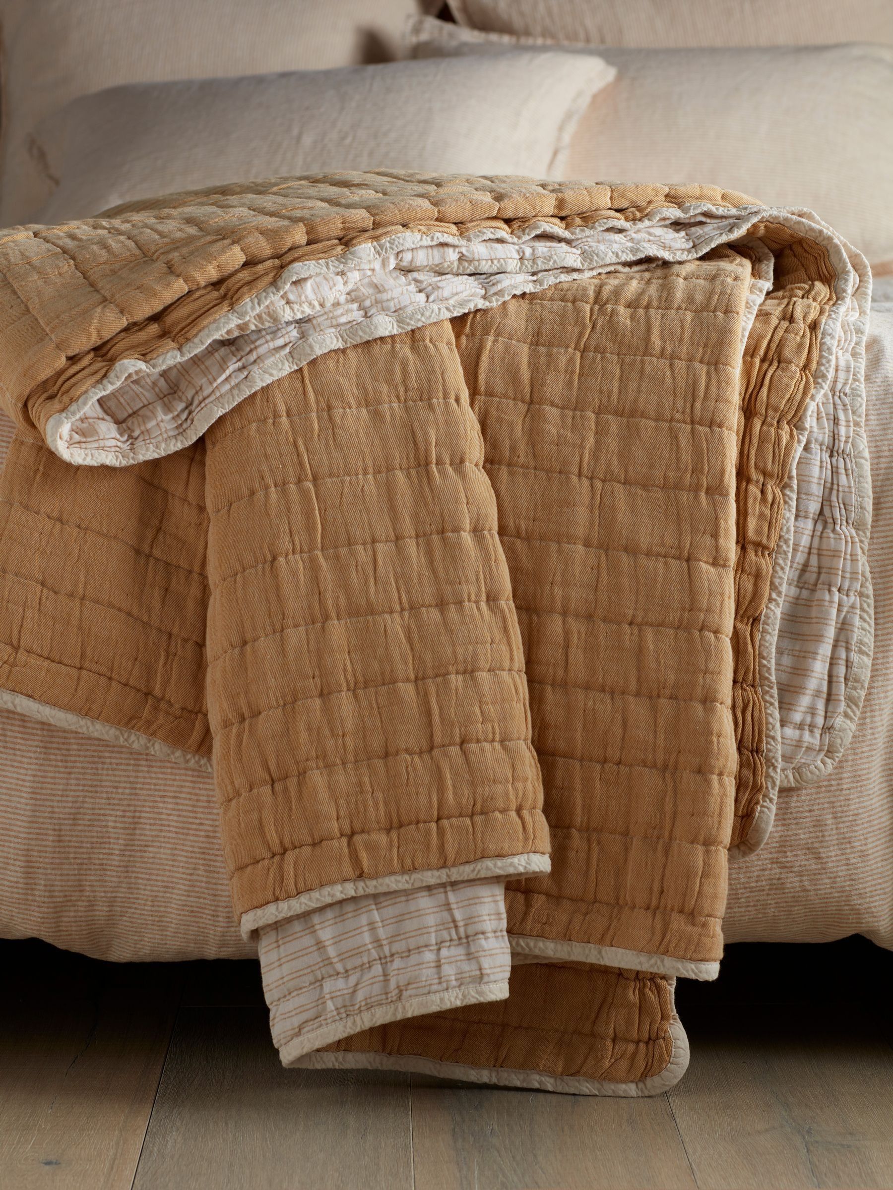Secret Linen Store Yellow Vivienne Quilted Throw - Image 1 of 3 Secret Linen Store Yellow Vivienne Quilted Throw - Image 1 of 3