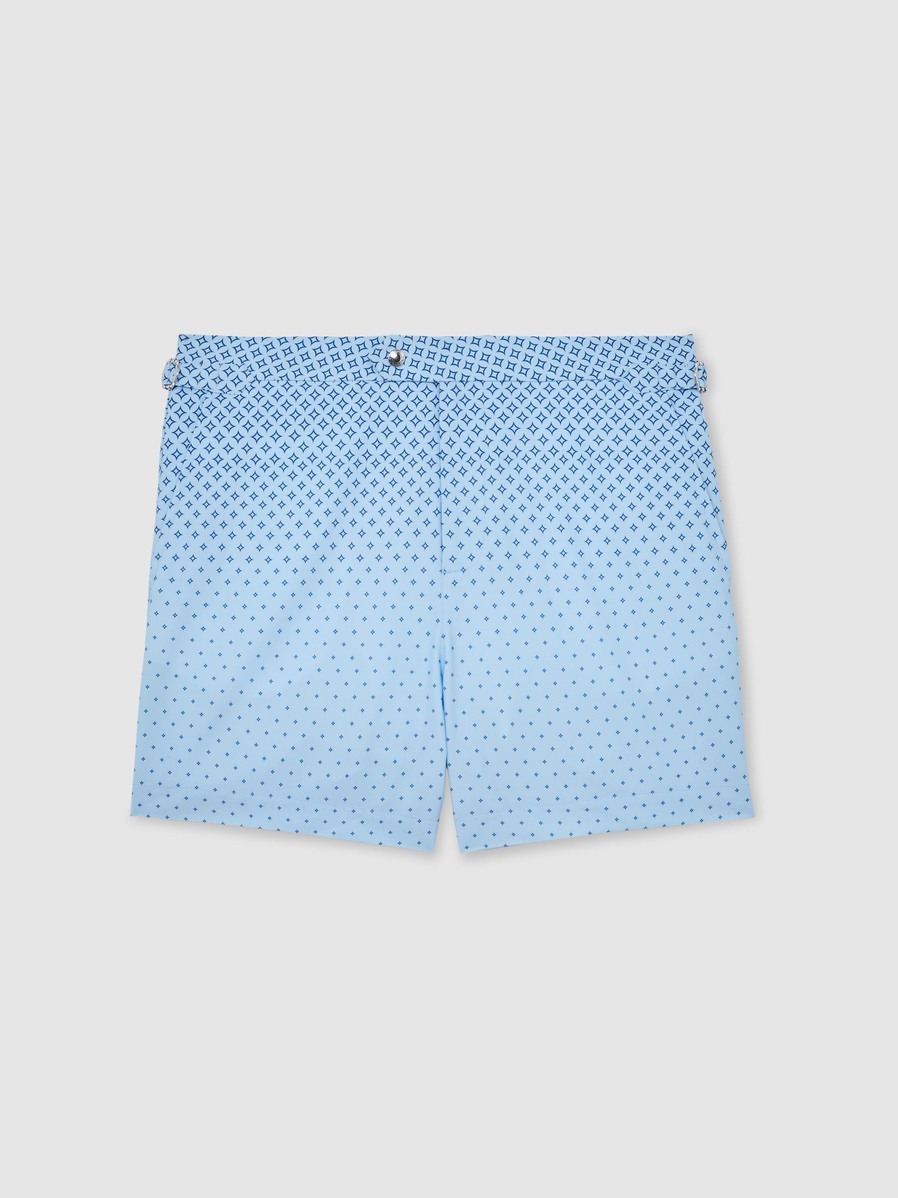 Ombré Geometric-Print Swim Shorts in Soft Blue - Image 2 of 6