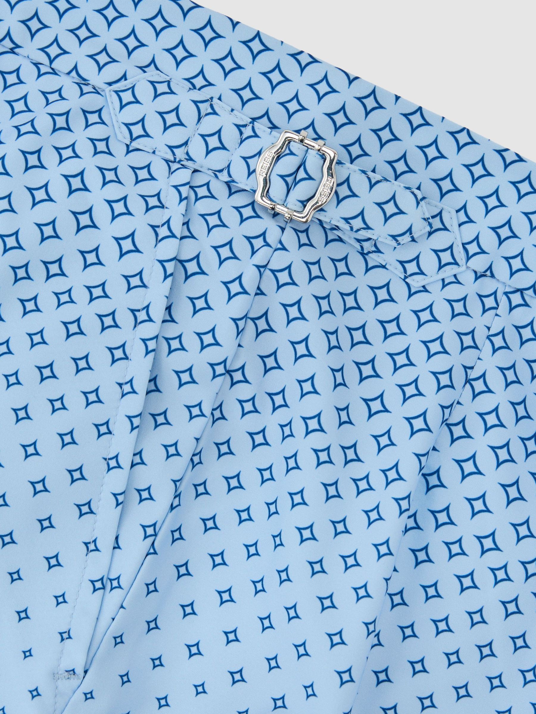 Ombré Geometric-Print Swim Shorts in Soft Blue - Image 6 of 6