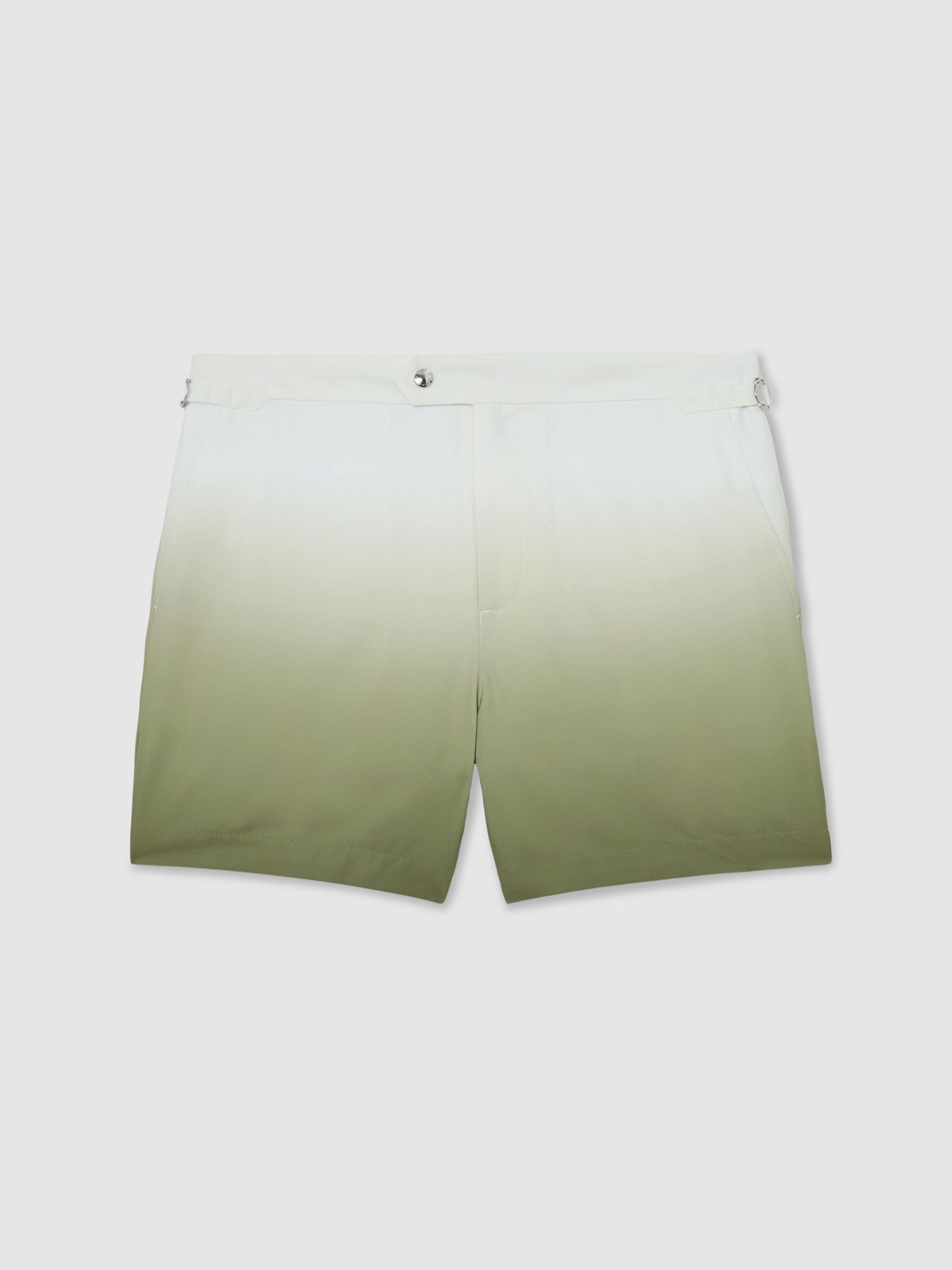 Ombre-Print Side-Adjuster Swim Shorts in Soft Sage Green - image 1
