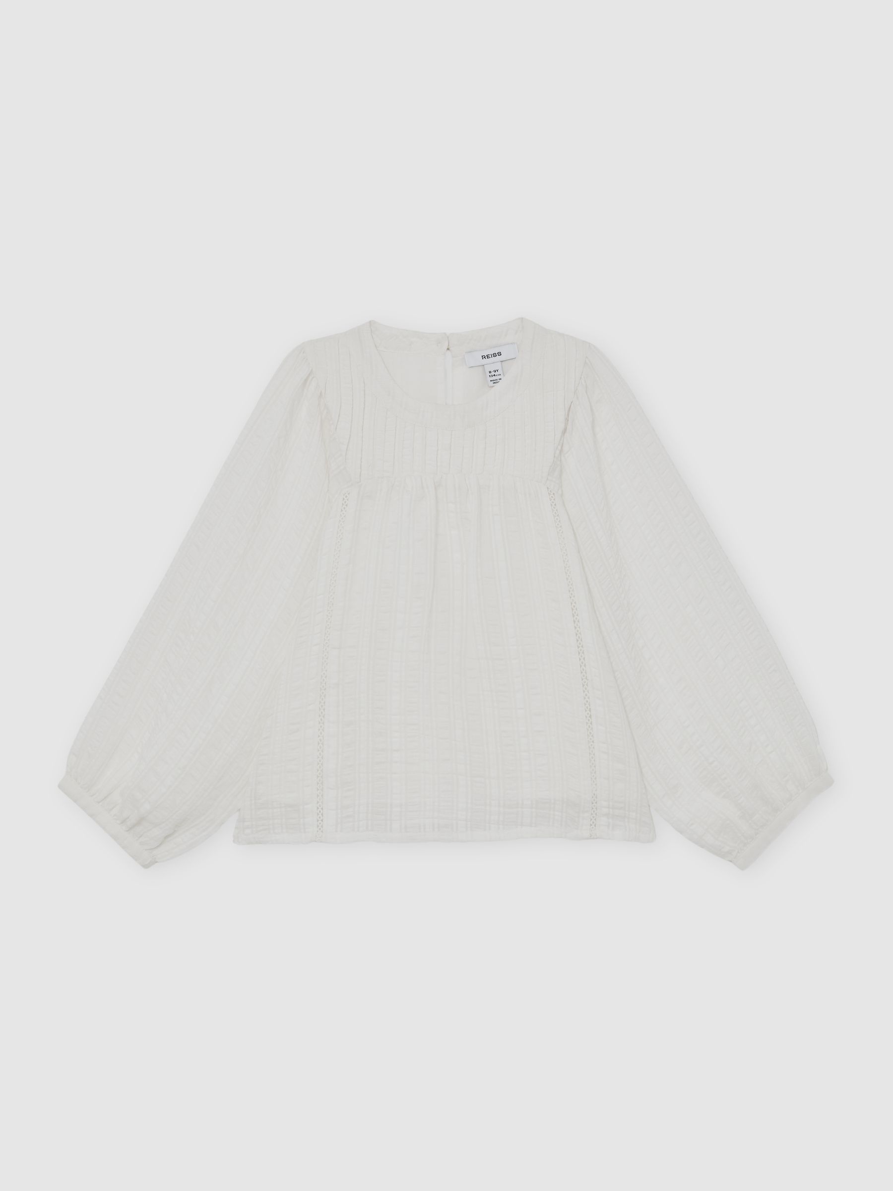 13-14 yrs Cheesecloth Textured Blouse in White - Image 1 of 5