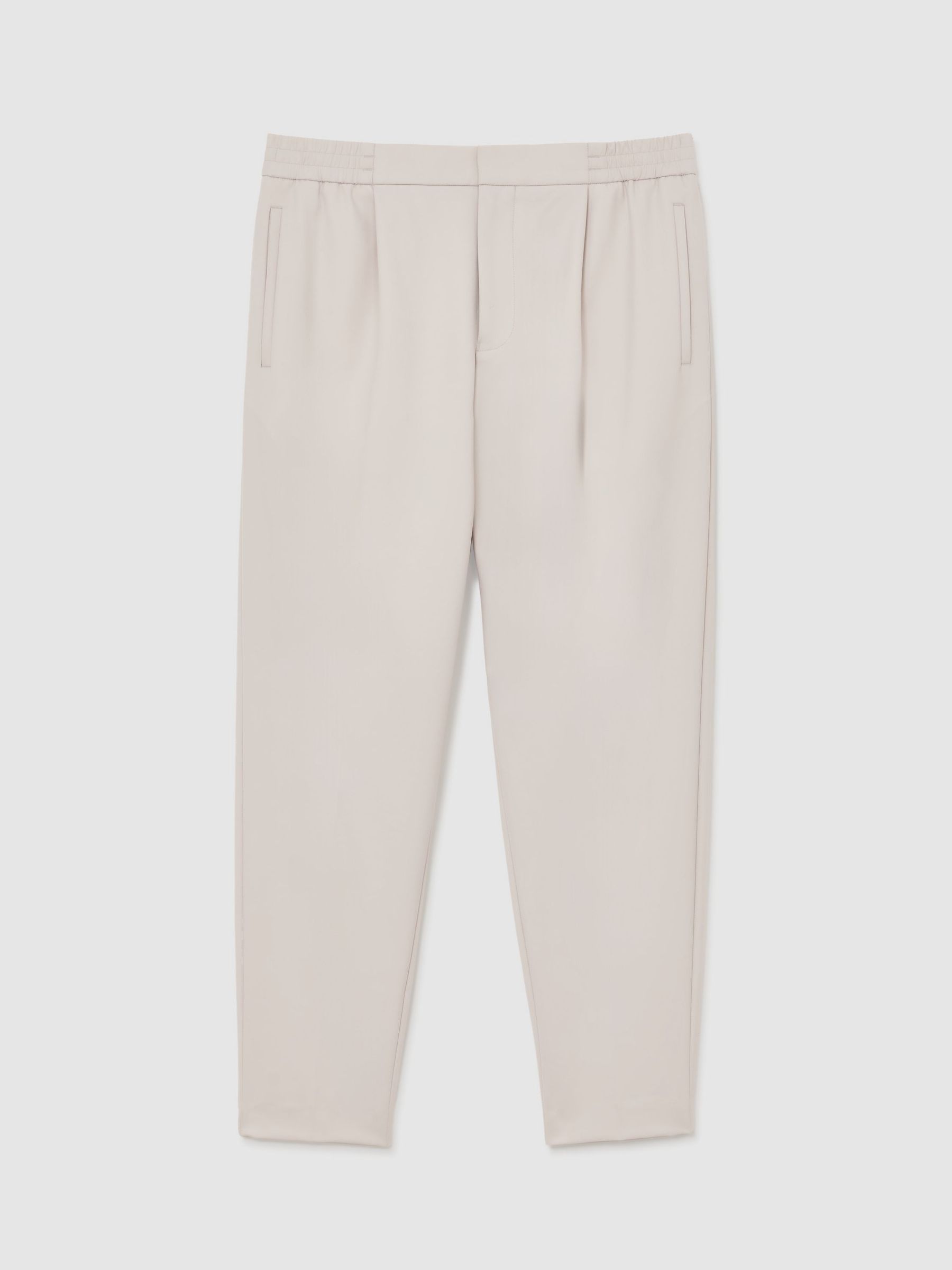 Technical Elasticated-Waist Tapered Trousers in Stone - image 1