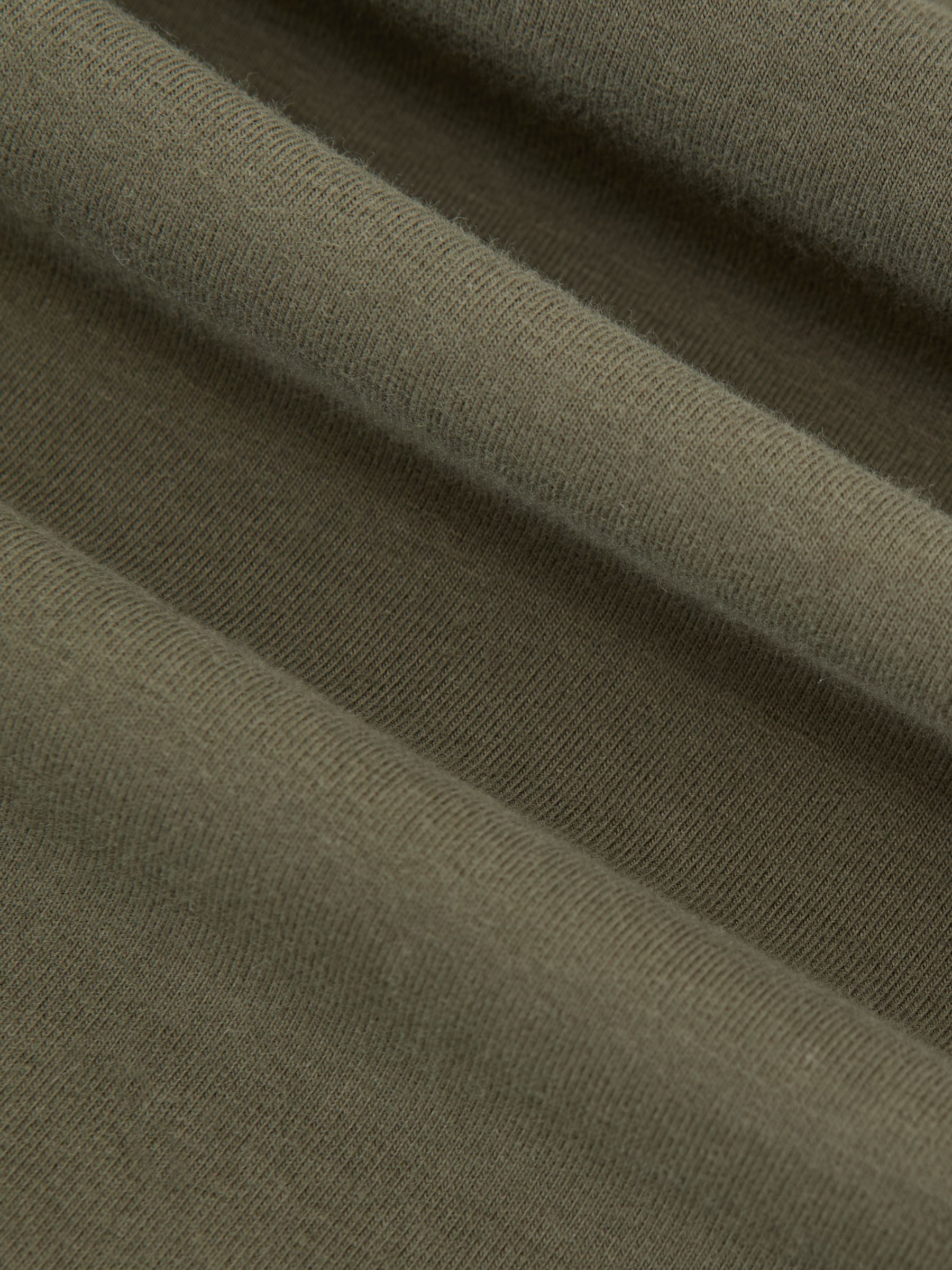 Tričko s kulatým výstřihem z elastické bavlny v khaki zelené barvě - Obrázek 6 z 6