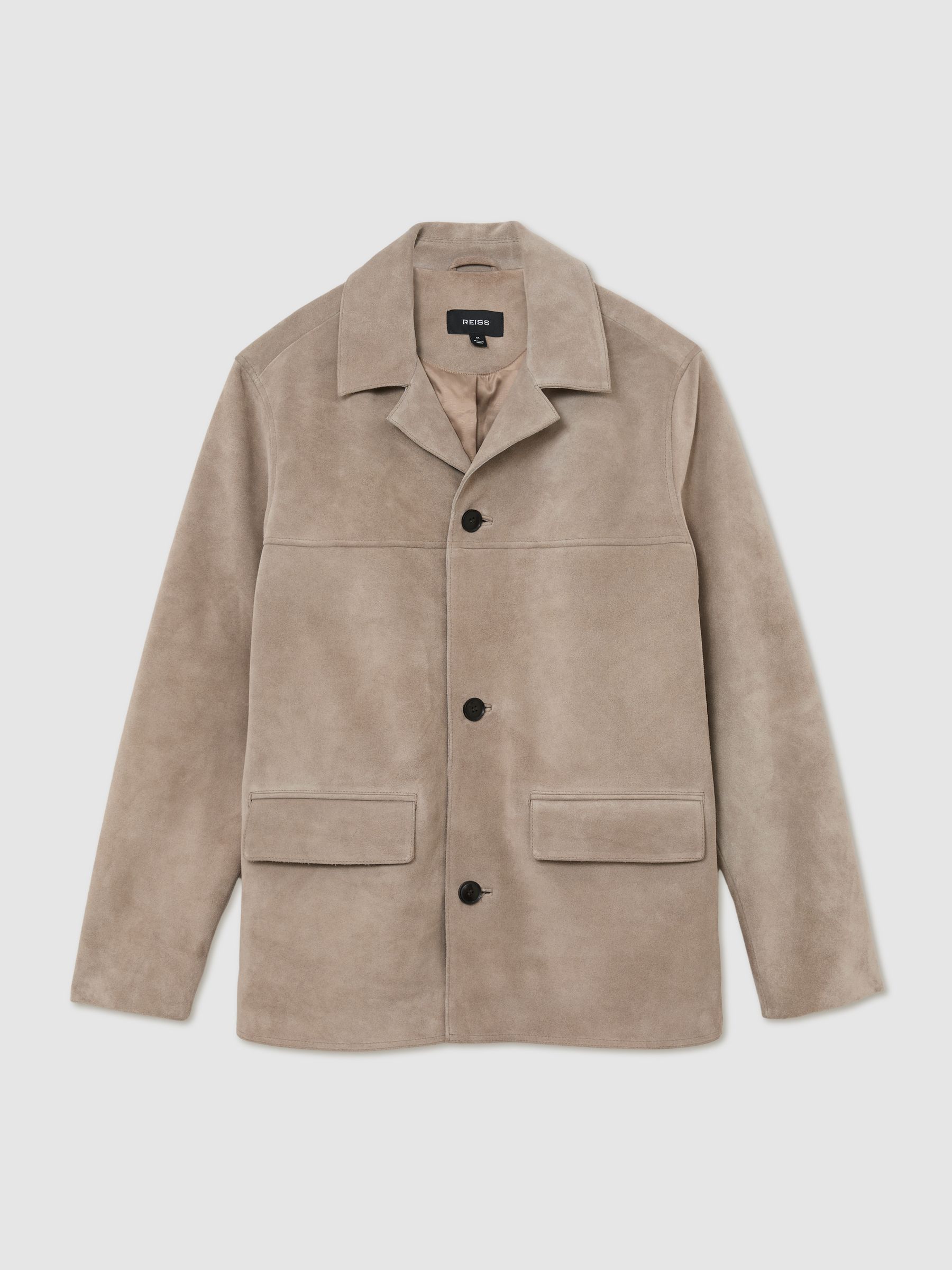 Suede Heavyweight Overshirt in Soft Grey - image 1
