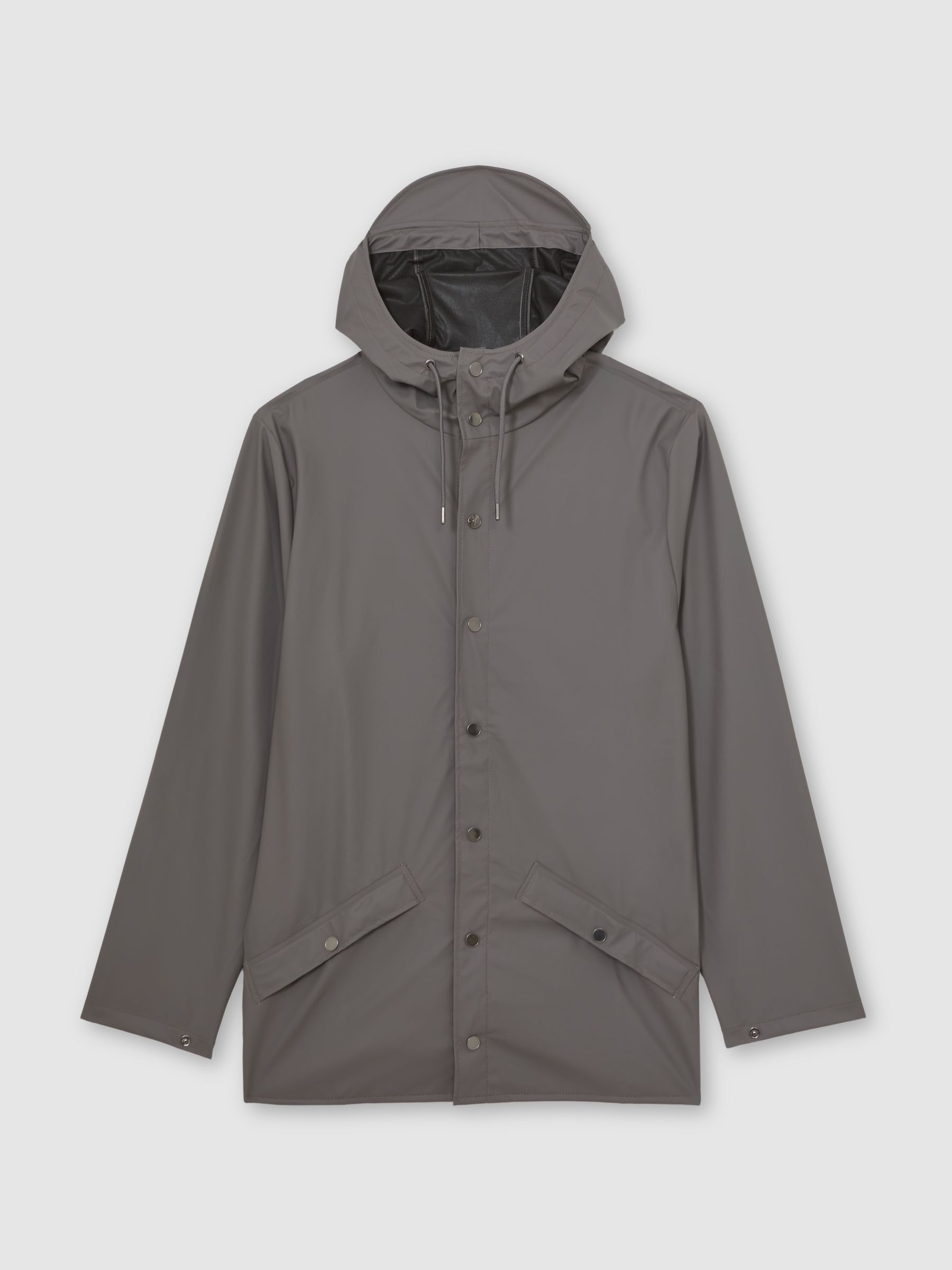 Rains Waterproof Hooded Rain Jacket in Grey - Image 2 of 5